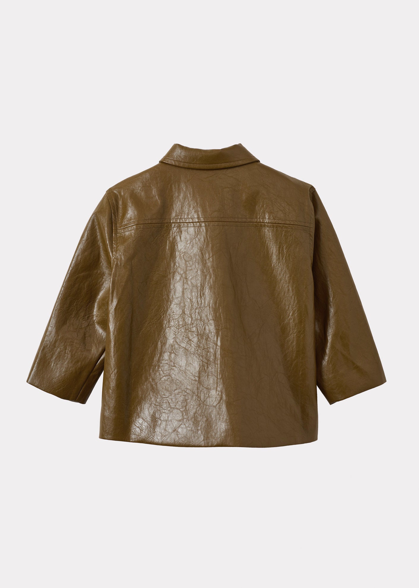 OSWIN CHILDREN'S VEGAN LEATHER JACKET - OLIVE