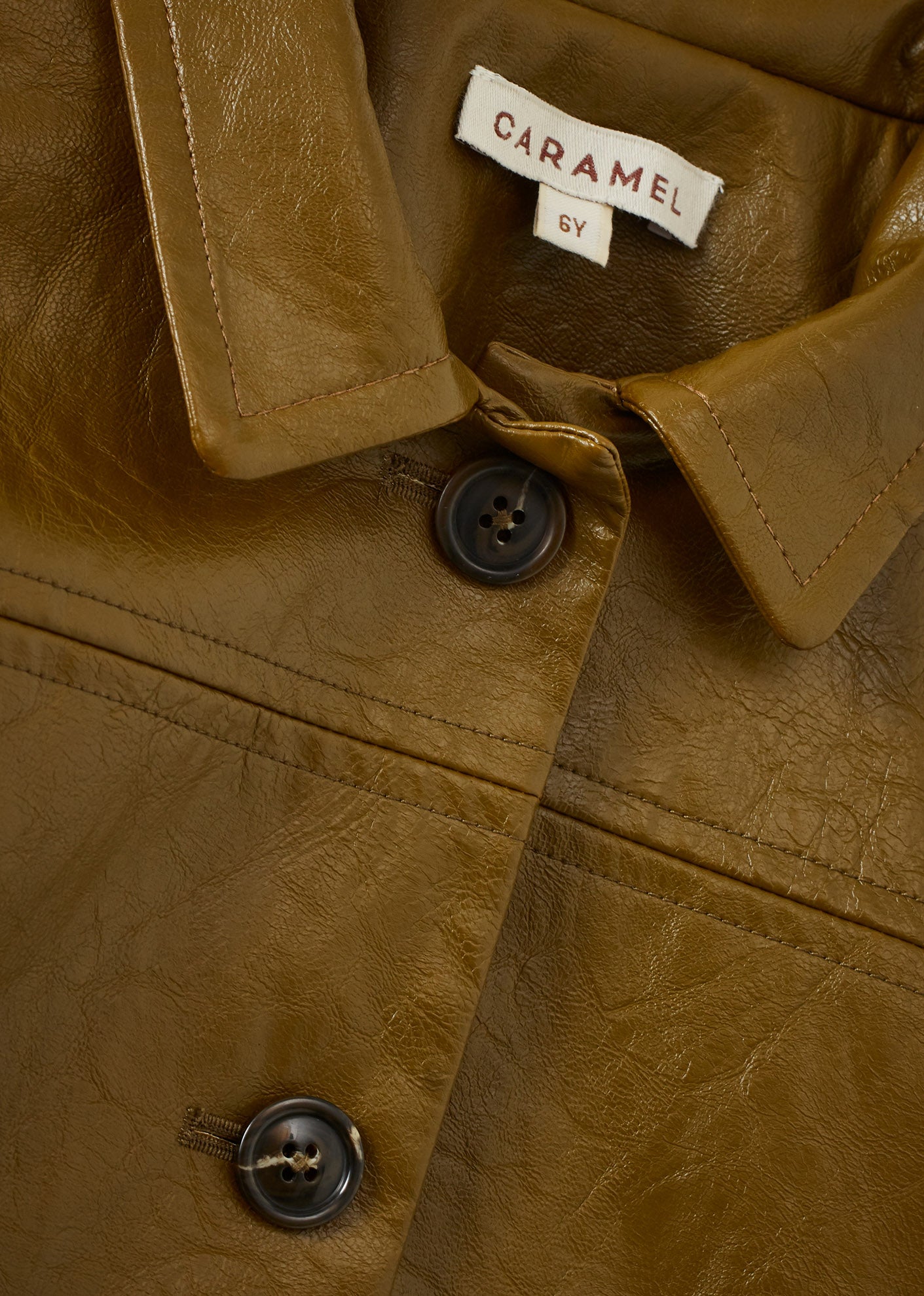 OSWIN CHILDREN'S VEGAN LEATHER JACKET - OLIVE