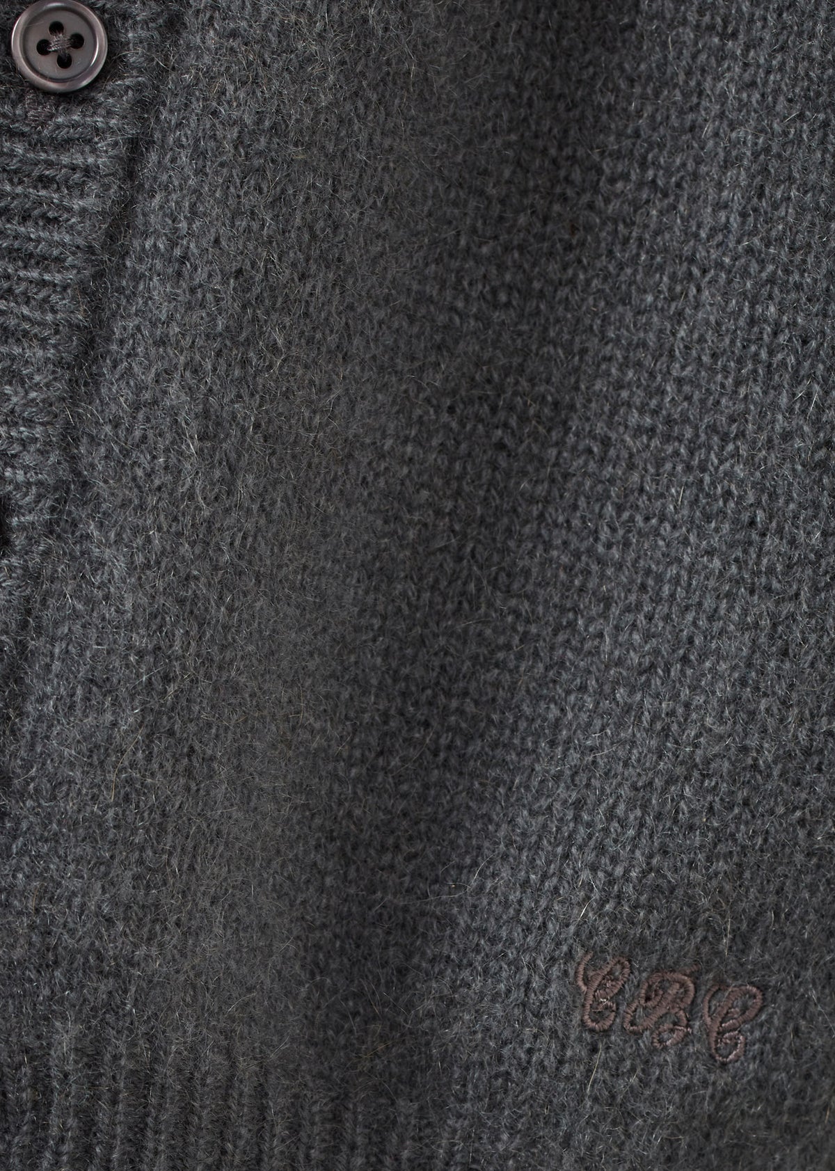 ROSA BABY CASHMERE CARDIGAN - CHARCOAL