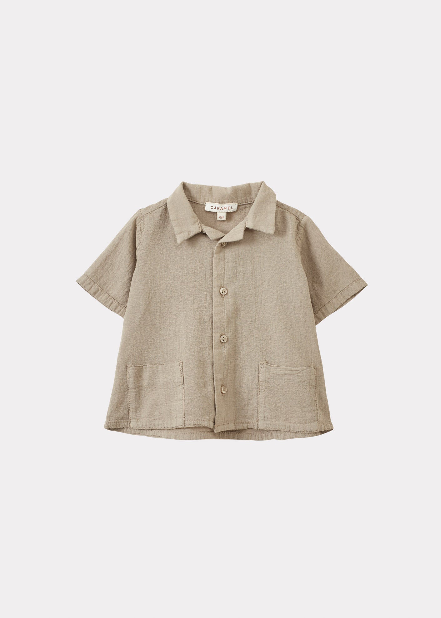 BAMBOO BABY SHIRT AND TROUSERS SET - TAUPE