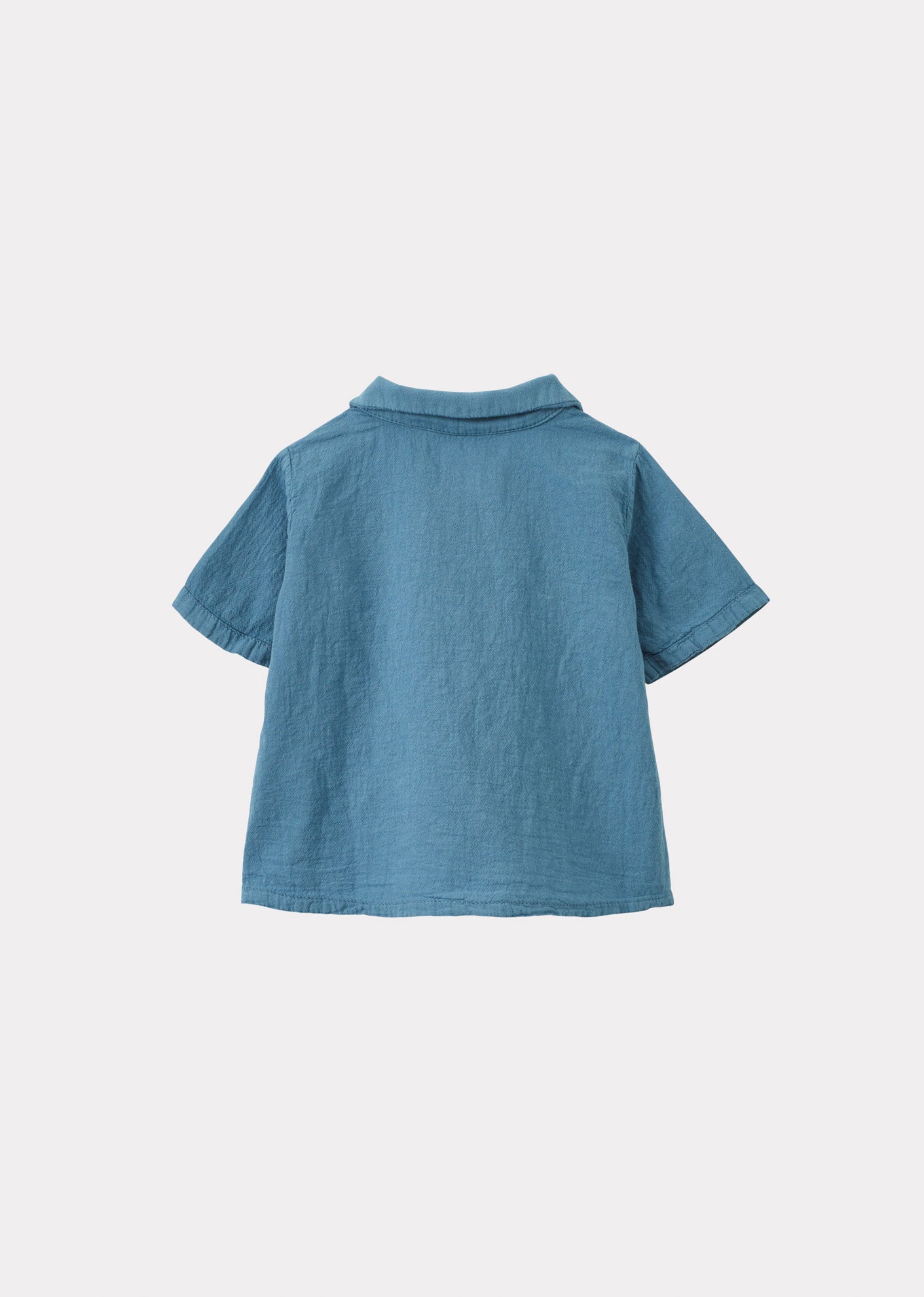 BAMBOO BABY SHIRT AND TROUSERS SET - UNIFORM BLUE