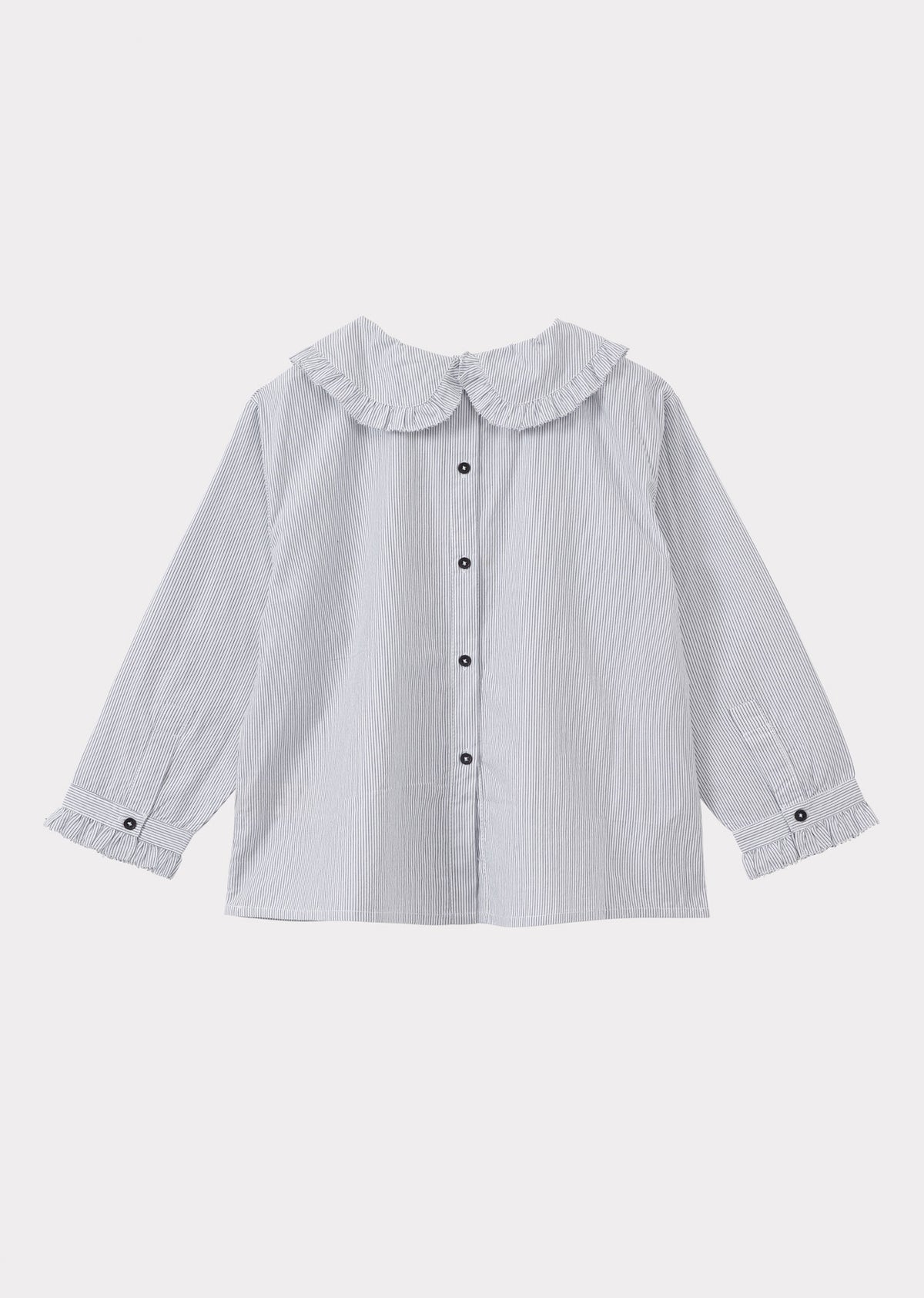 HARPER CHILDREN'S COTTON BLOUSE - CHARCOAL PINSTRIPE