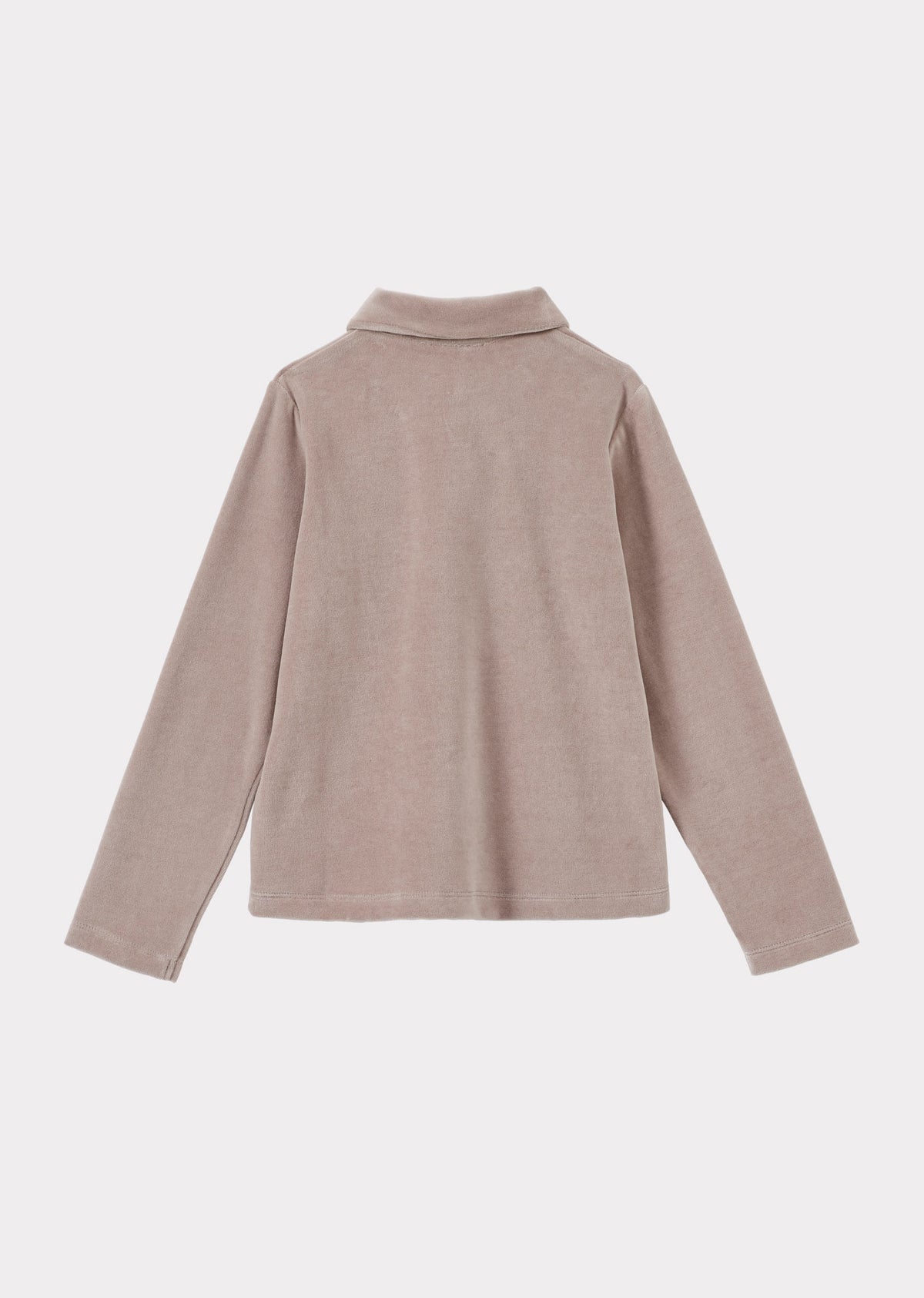 TOBIAS CHILDREN'S COTTON VELOUR LONG SLEEVE TOP - OYSTER PINK
