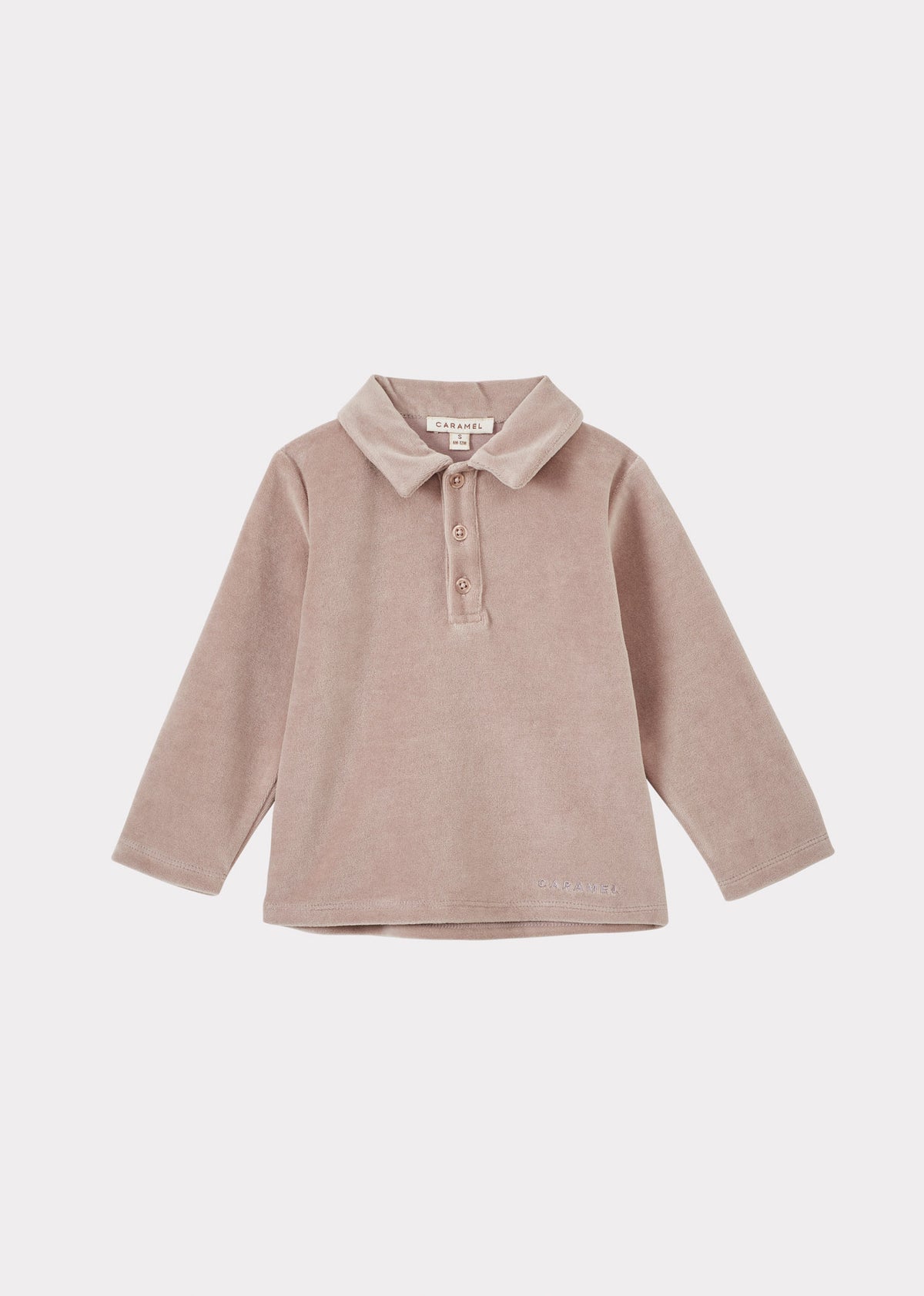 TOBIAS BABY COTTON VELOUR LONG SLEEVE TOP - OYSTER PINK
