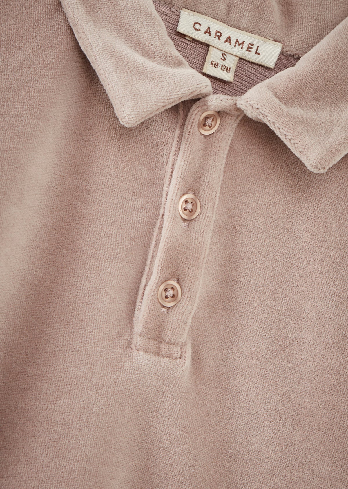 TOBIAS BABY COTTON VELOUR LONG SLEEVE TOP - OYSTER PINK