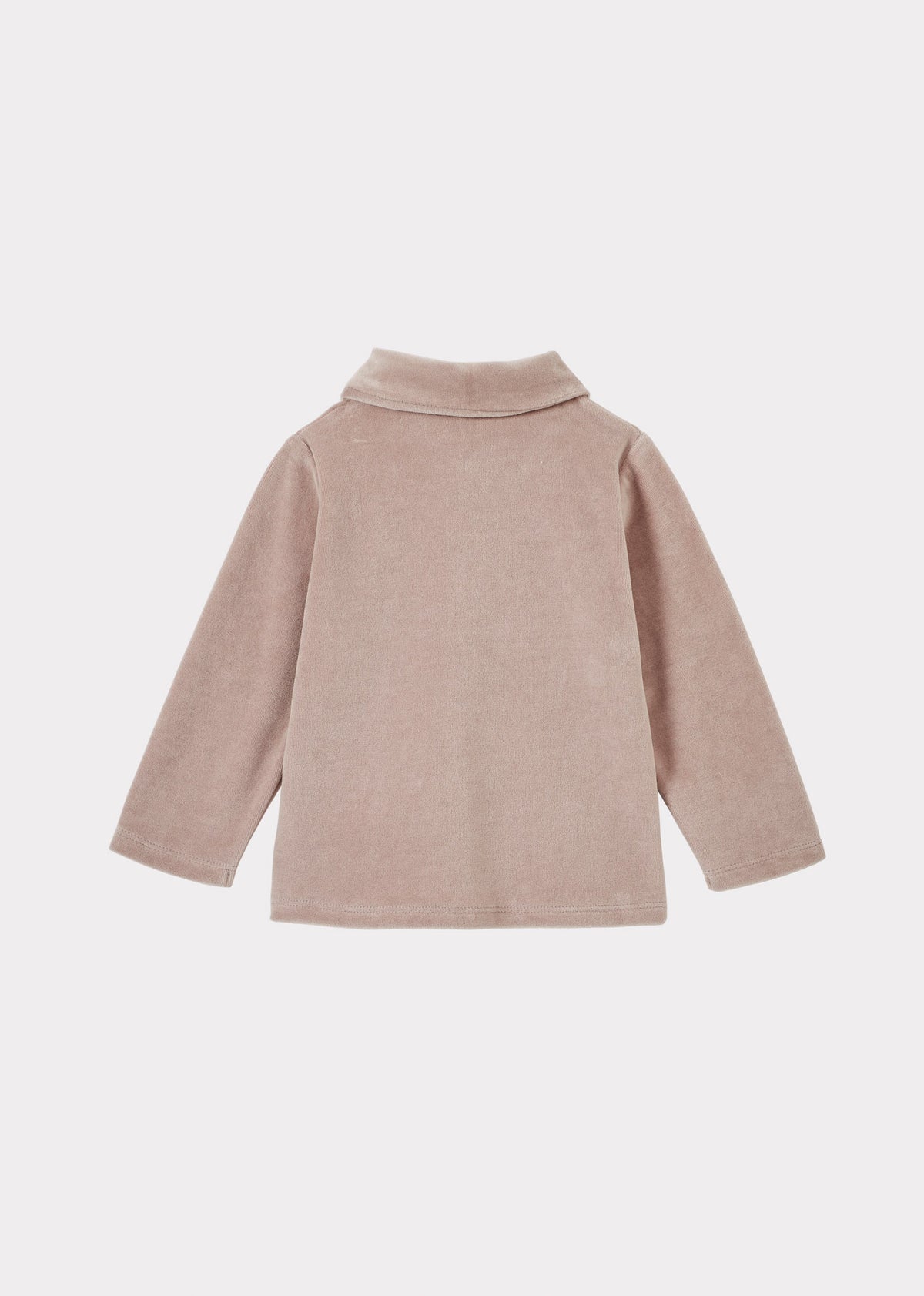 TOBIAS BABY COTTON VELOUR LONG SLEEVE TOP - OYSTER PINK