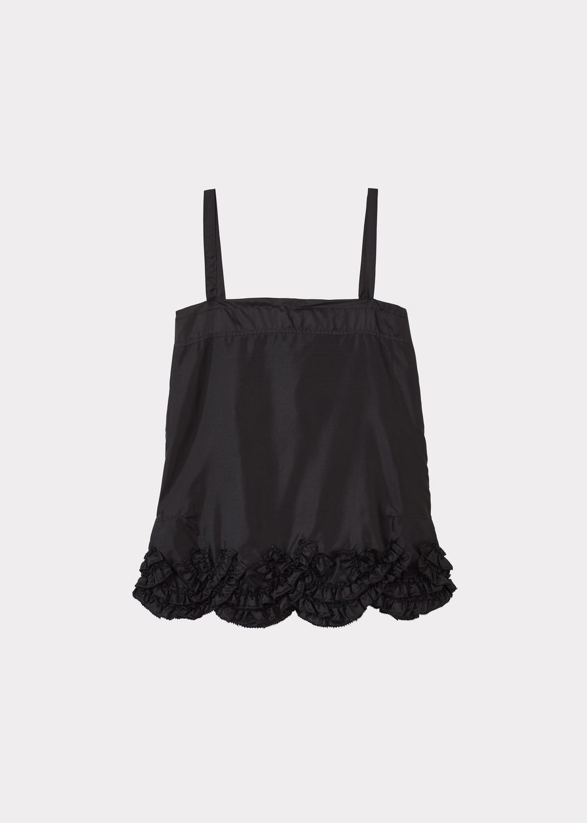 WOMEN'S SCALLOPED CAMI TOP - BLACK