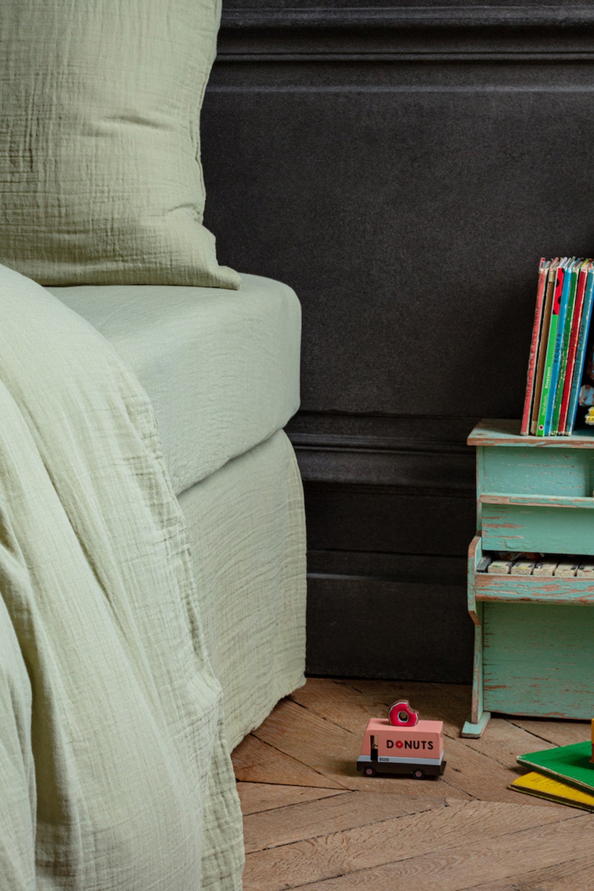 FITTED SHEET 90 X 200 -MERCI - VERT 77 RUE DE VARENNE
