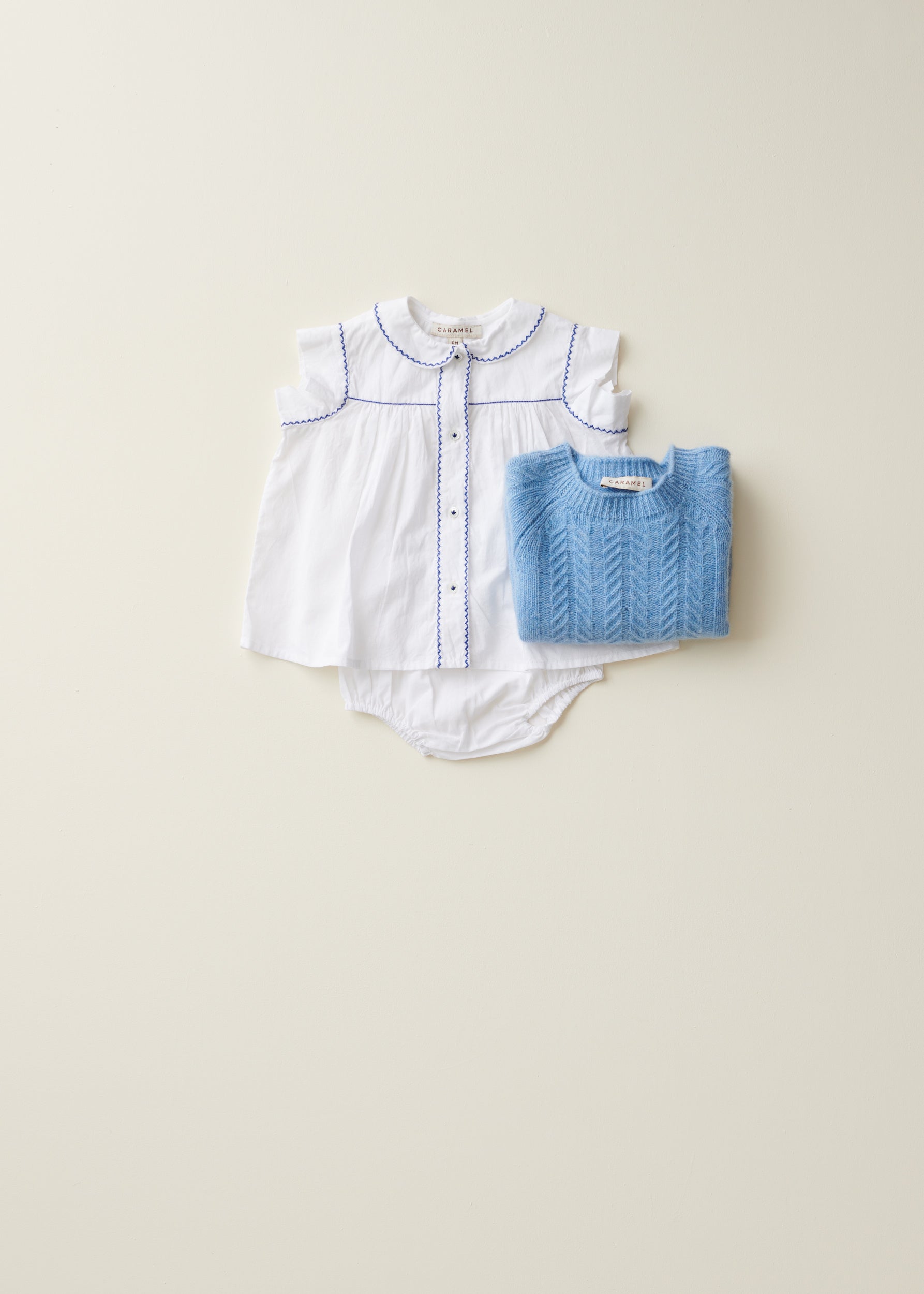 LEMONGRASS BABY COTTON TOP AND BLOOMER SET - WHITE