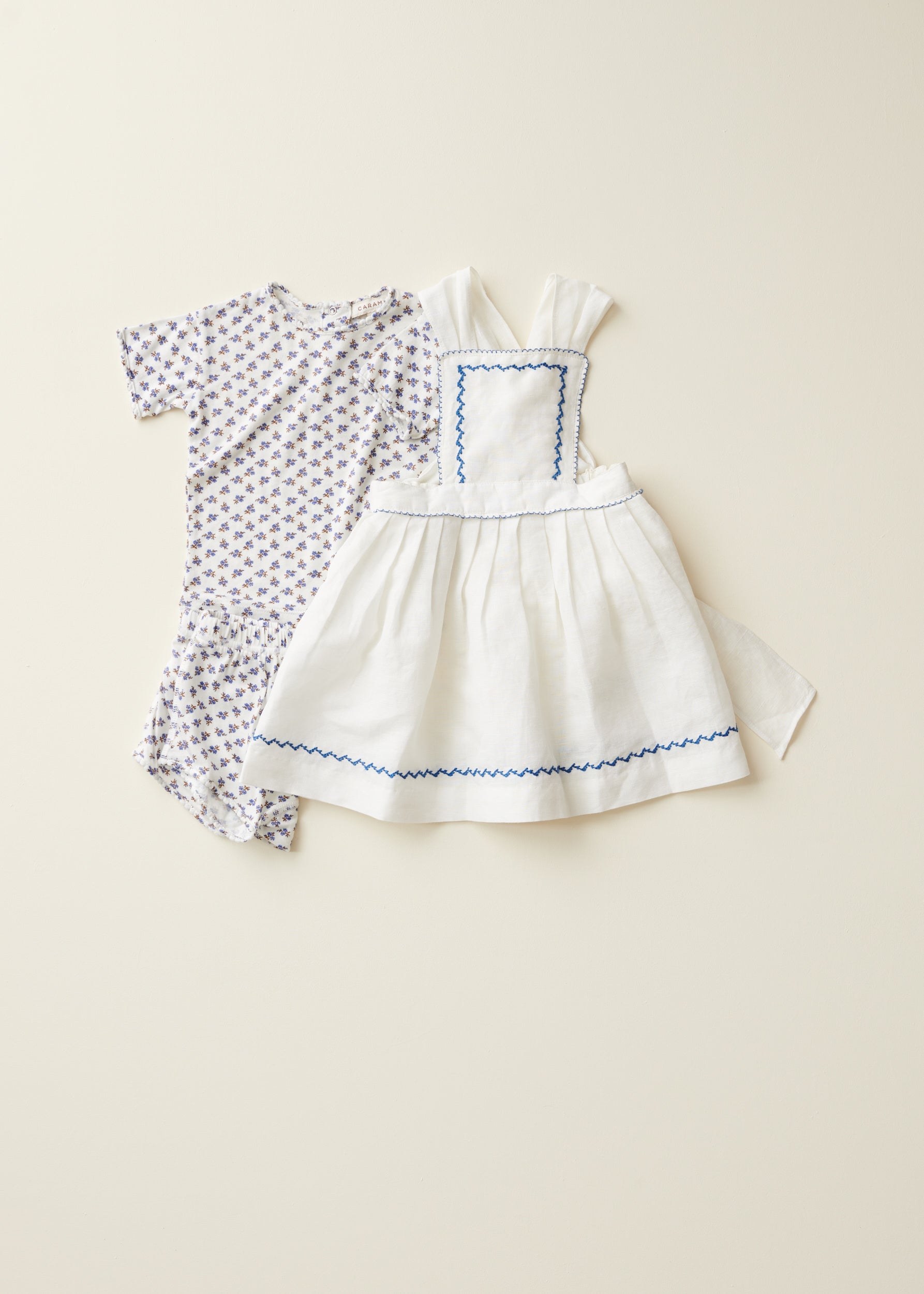 AHIPA BABY T-SHIRT - ECRU DISTY PRINT