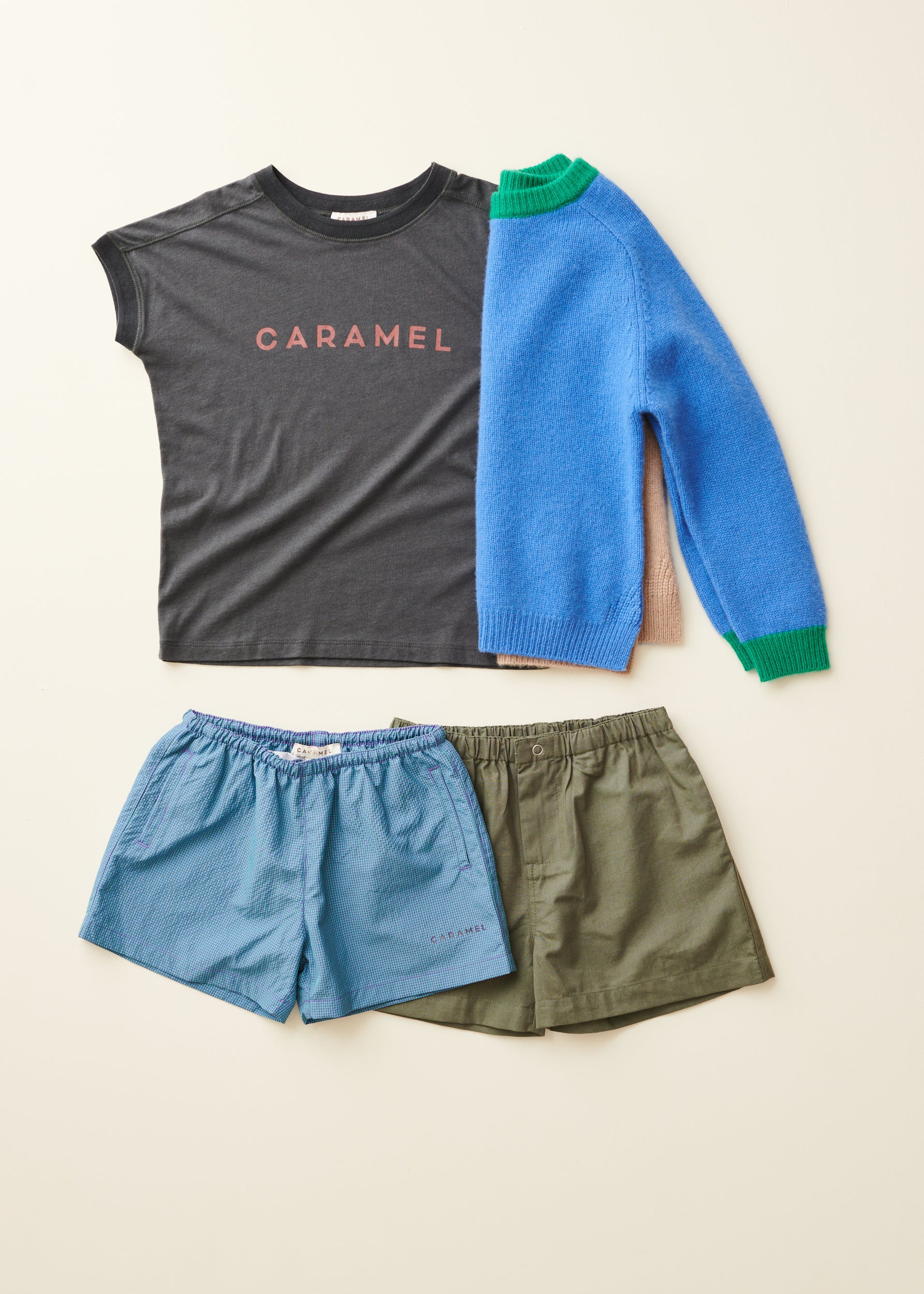 FENNEL CHILDREN'S CASHMERE JUMPER - BLUE/CAMEL