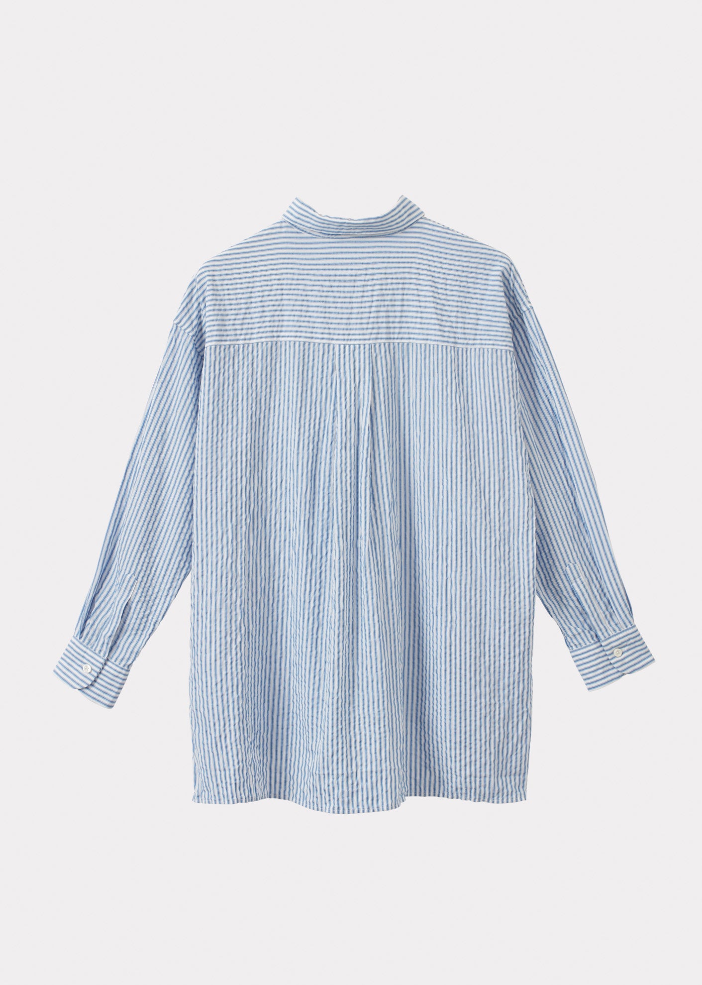 WOMEN'S A-LINE SHIRT - NAVY BLUE STRIPE