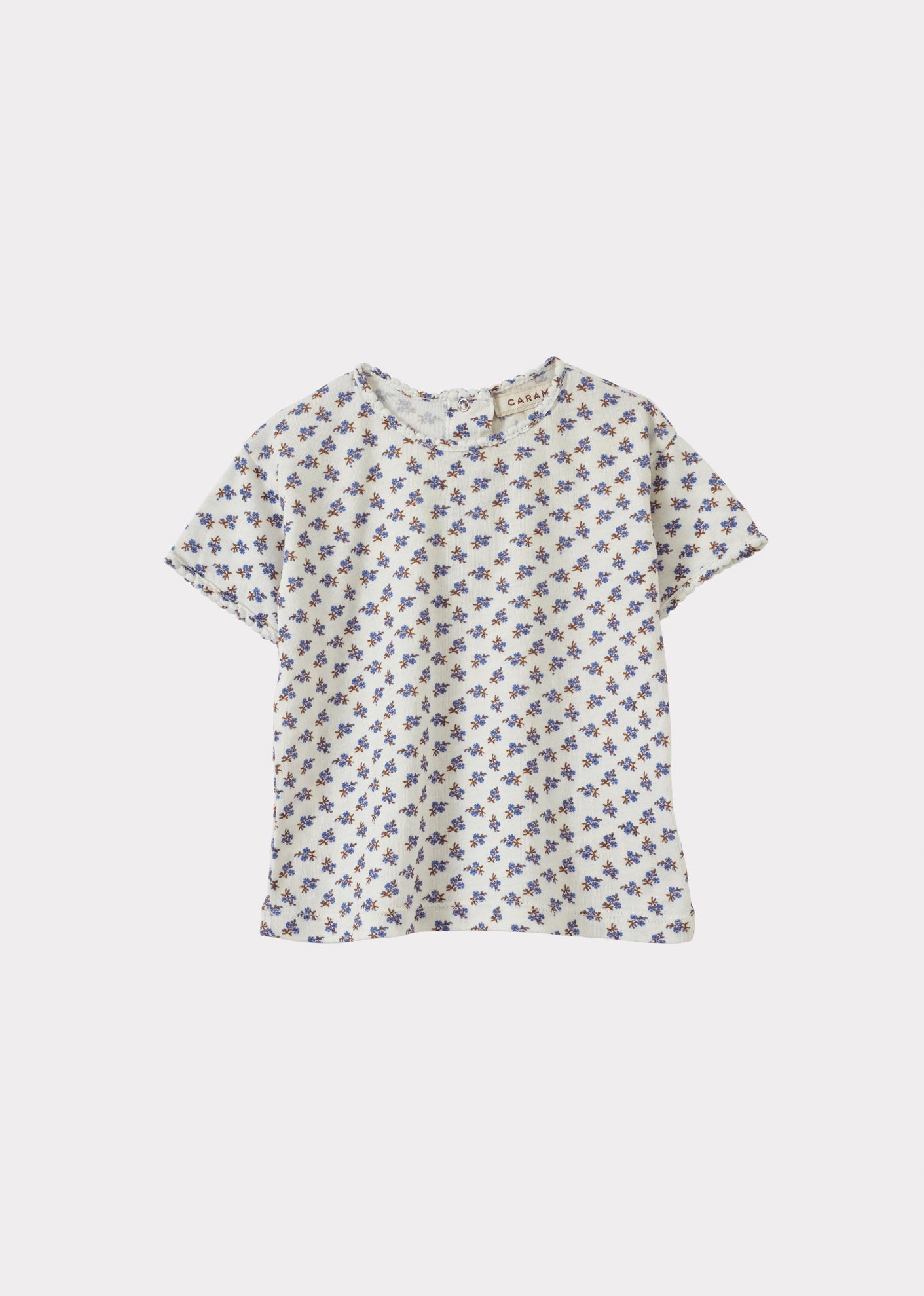 AHIPA BABY T-SHIRT - ECRU DISTY PRINT