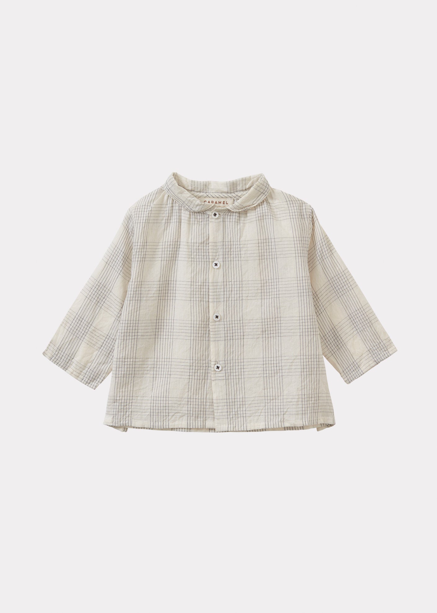 ALOE BABY SHIRT - WHITE-BLACK CHECK