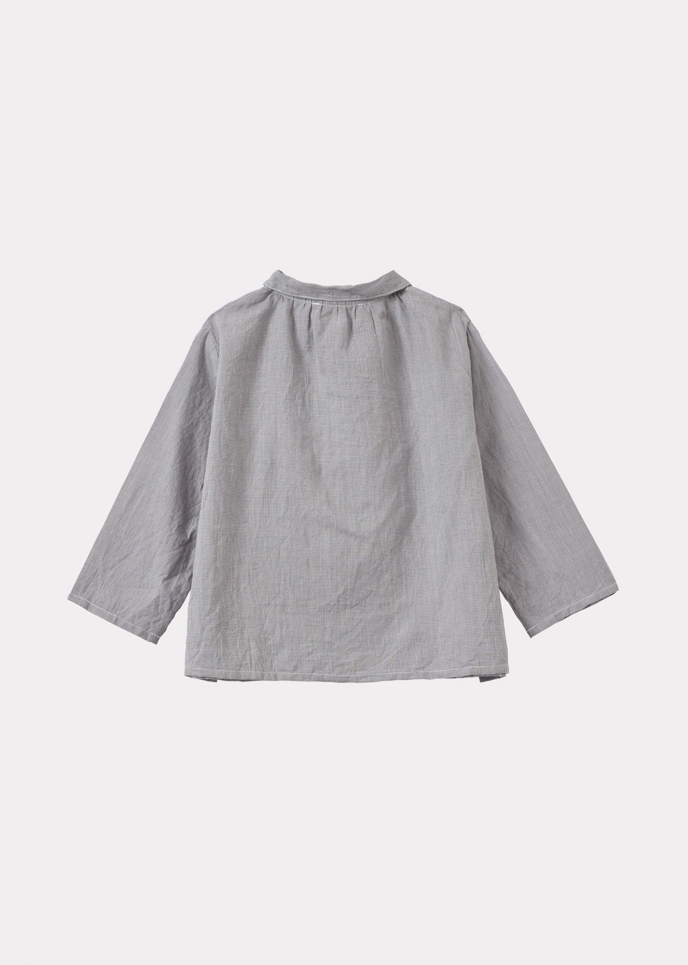 ALOE BABY SHIRT - GREY MICRO-CHECK