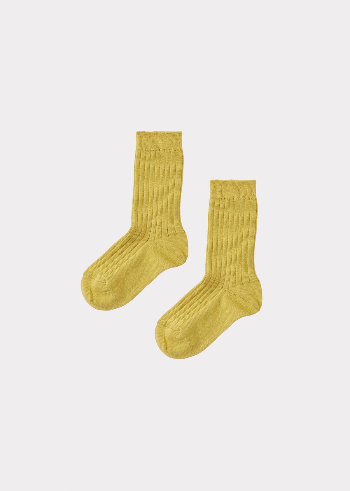 Caramel Luxury Children's Ankle Rib Socks - Yellow