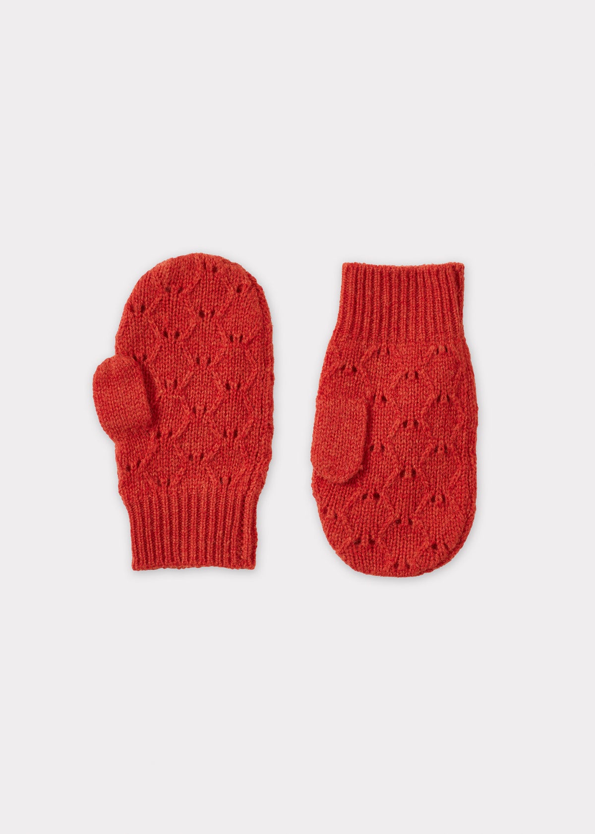 APO CHILDREN'S WOOL & CASHMERE POINTELLE MITTENS - MARIGOLD
