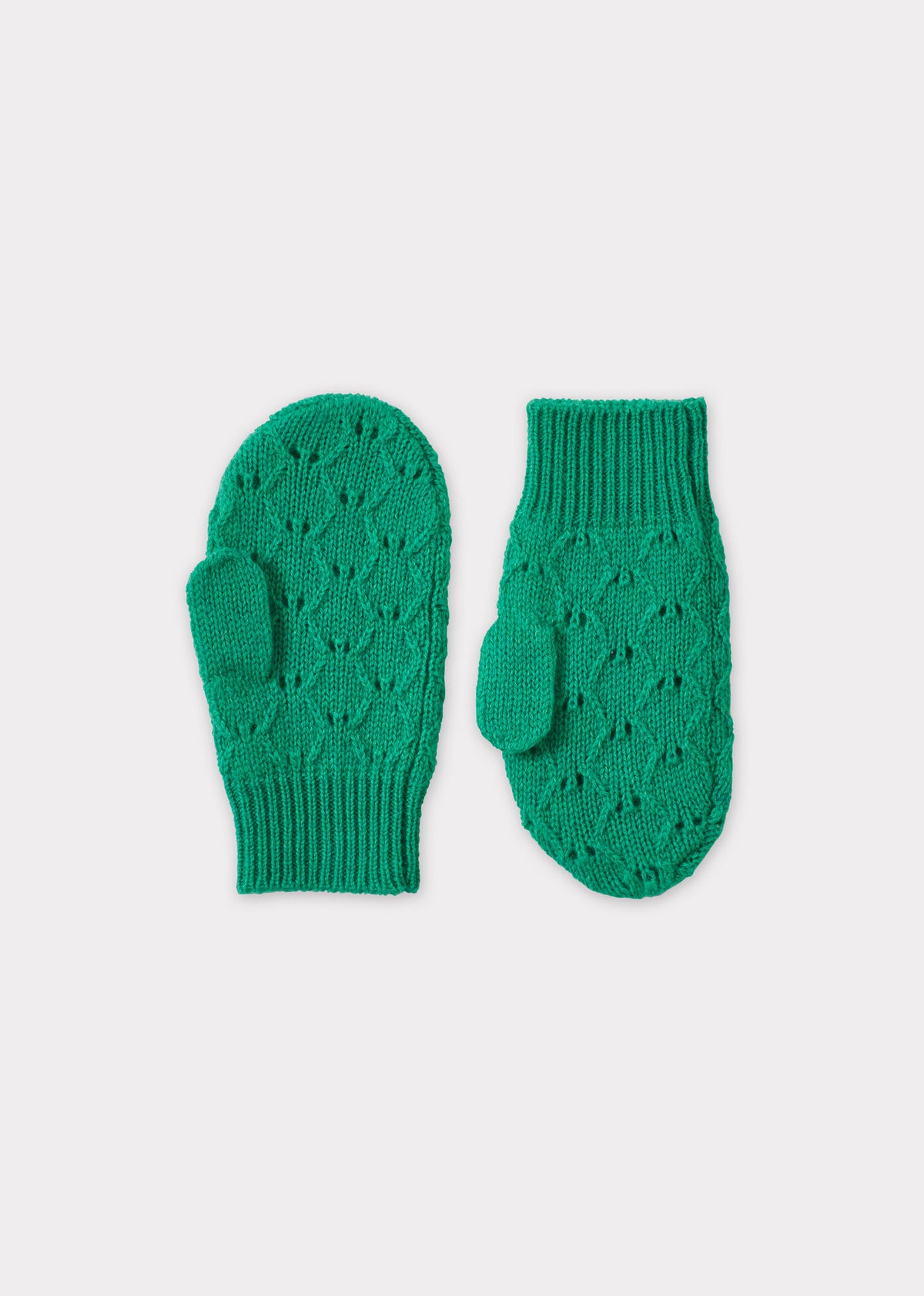 APO CHILDREN'S WOOL & CASHMERE POINTELLE MITTENS - TURQUOISE
