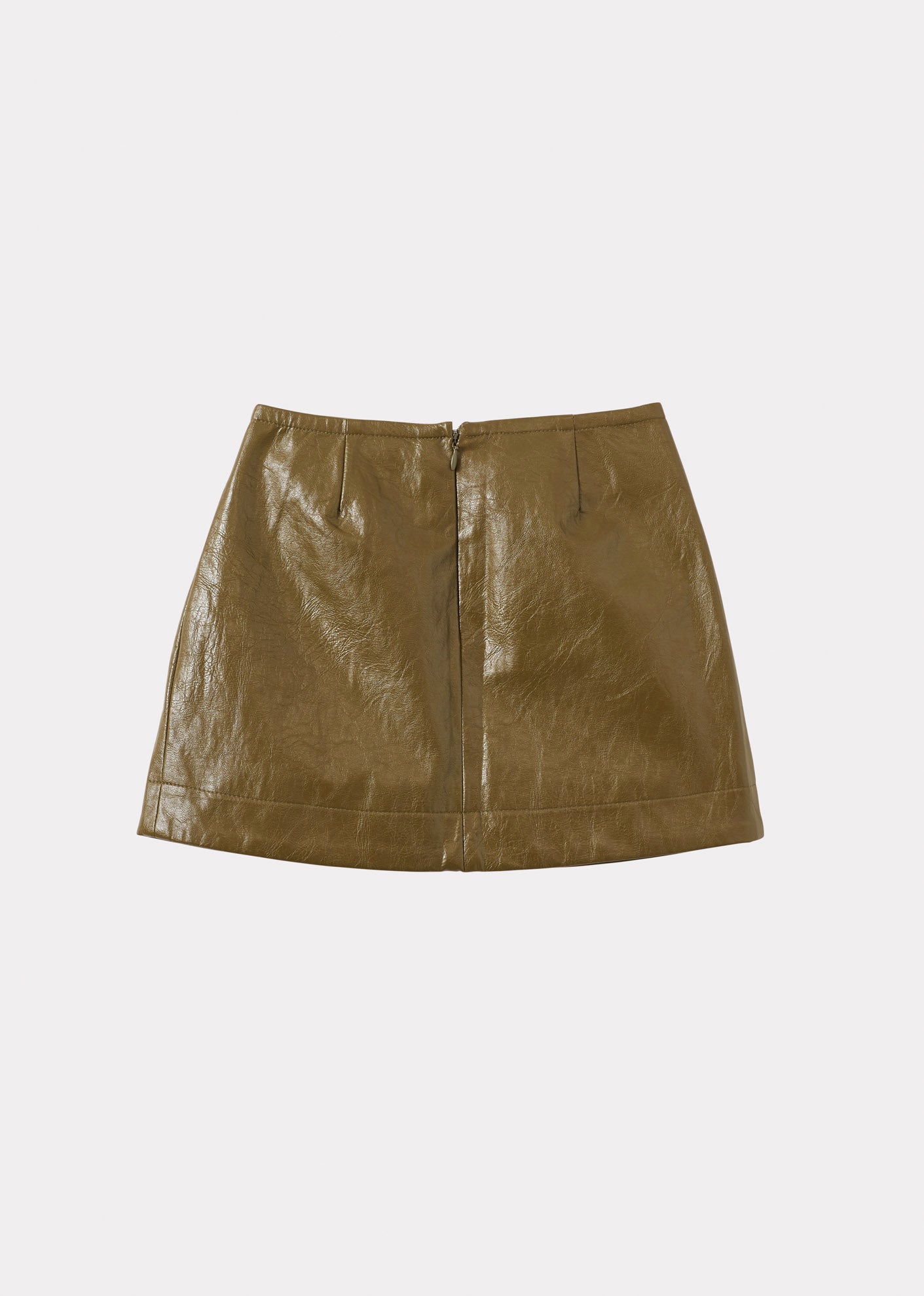 ASTRID GIRL'S VEGAN LEATHER MINI SKIRT - OLIVE