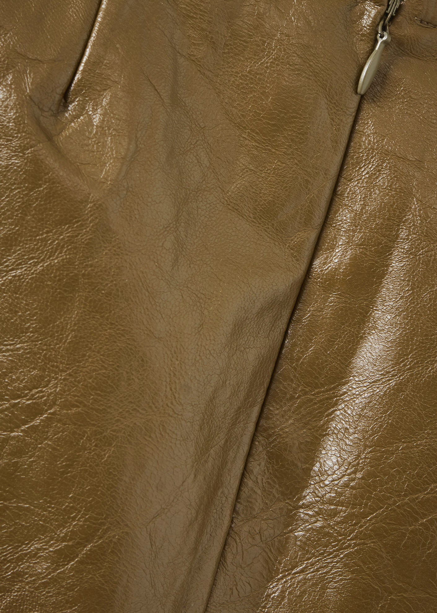 ASTRID GIRL'S VEGAN LEATHER MINI SKIRT - OLIVE