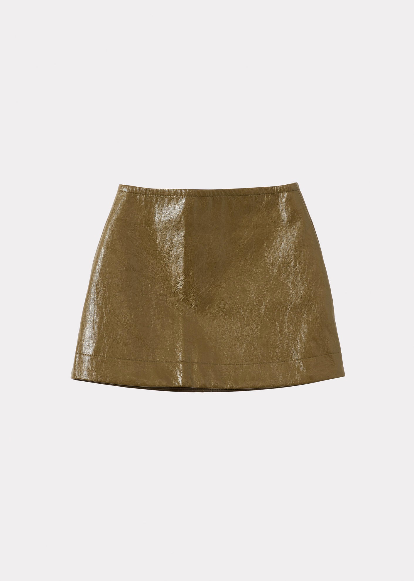 ASTRID GIRL'S VEGAN LEATHER MINI SKIRT - OLIVE