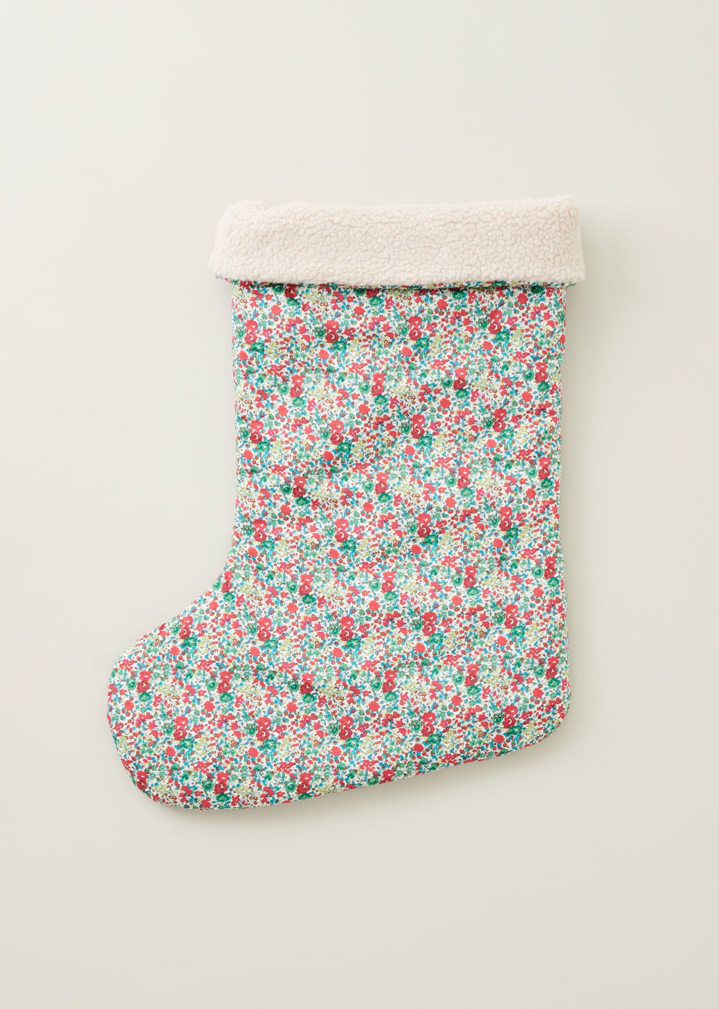 CHRISTMAS STOCKING - GREEN FLORAL