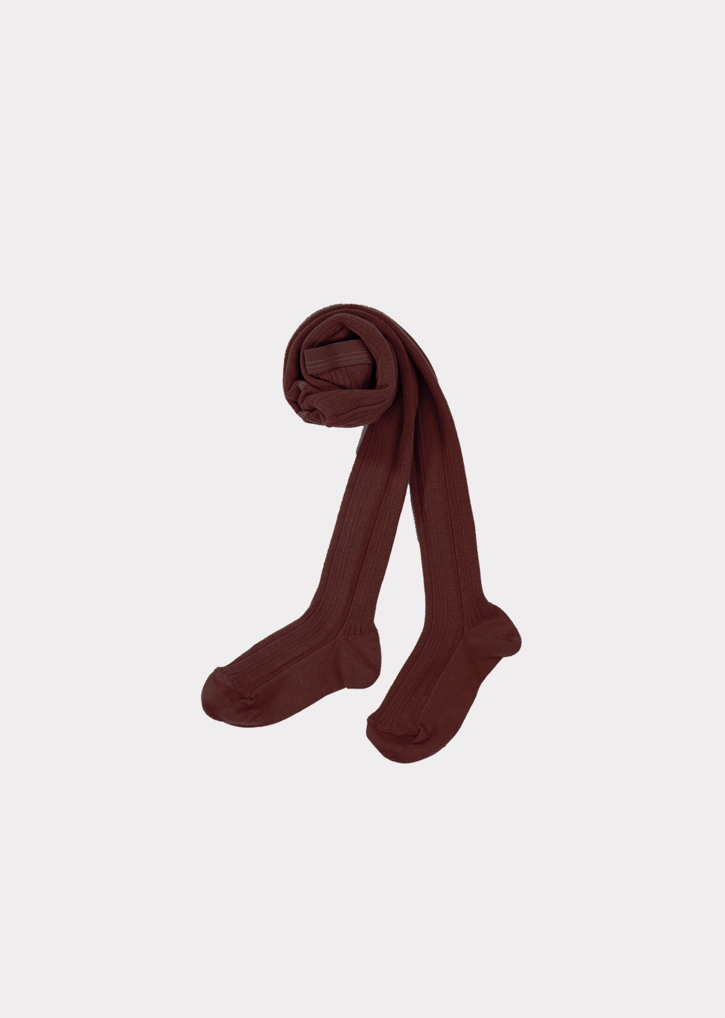 BABY RIB COTTON TIGHTS - CHATAIGNE