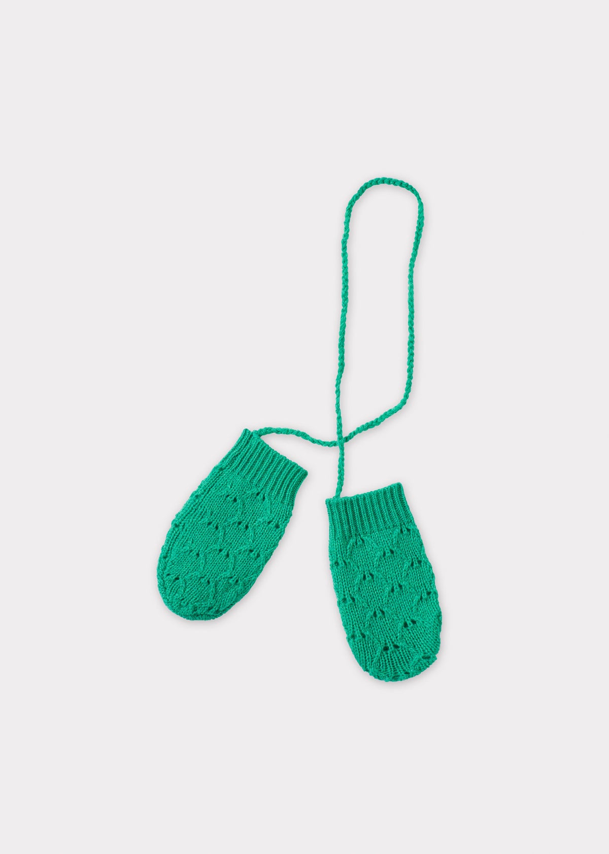 APO BABY WOOL & CASHMERE POINTELLE MITTENS - TURQUOISE