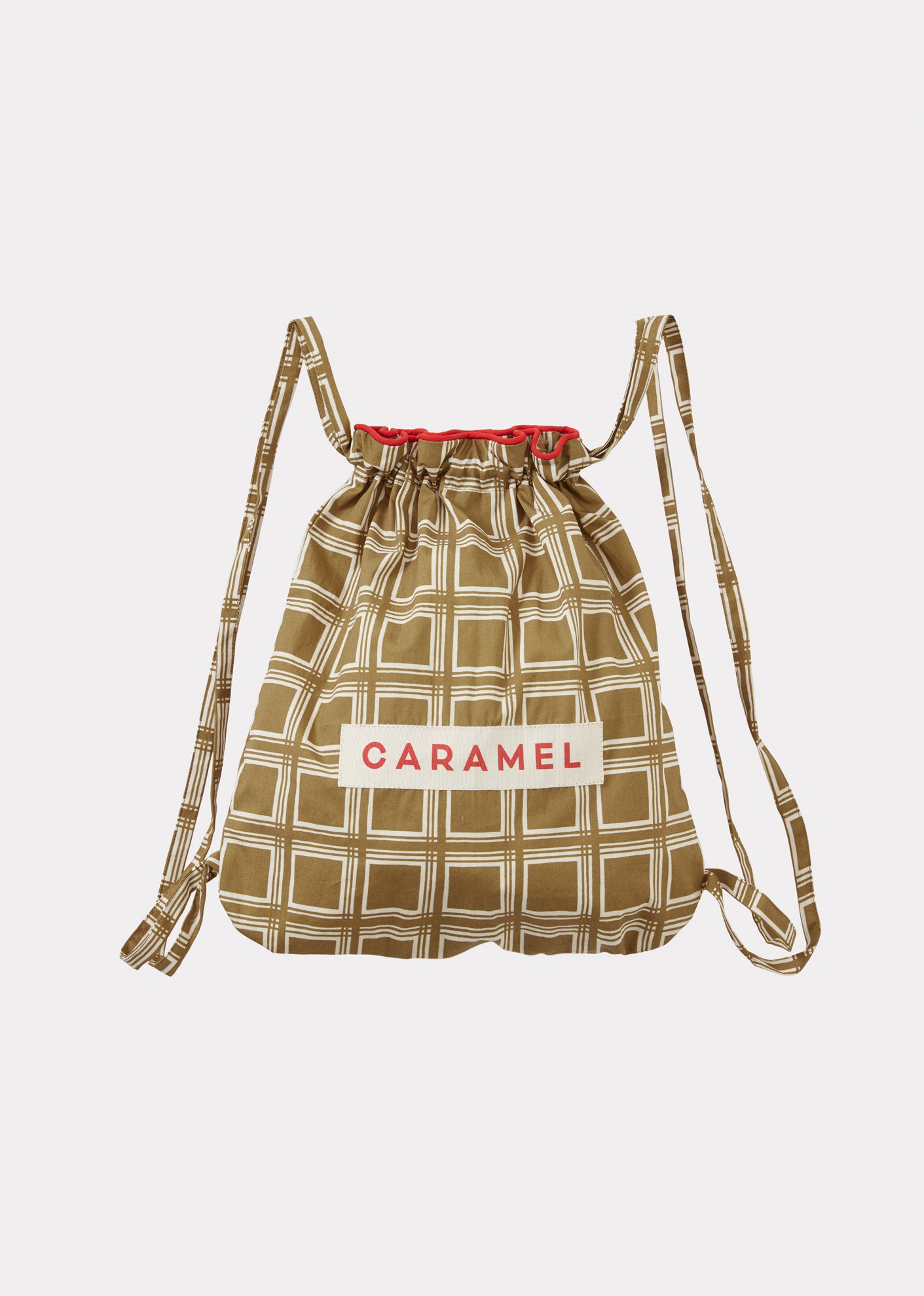 COTTON BACKPACK - BROWN GEO PRINT