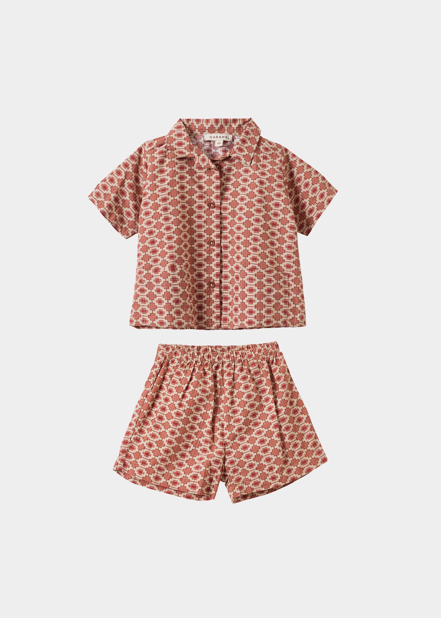 BAMBOO BABY SHIRT AND SHORTS SET - KALEIDOSCOPE PRINT
