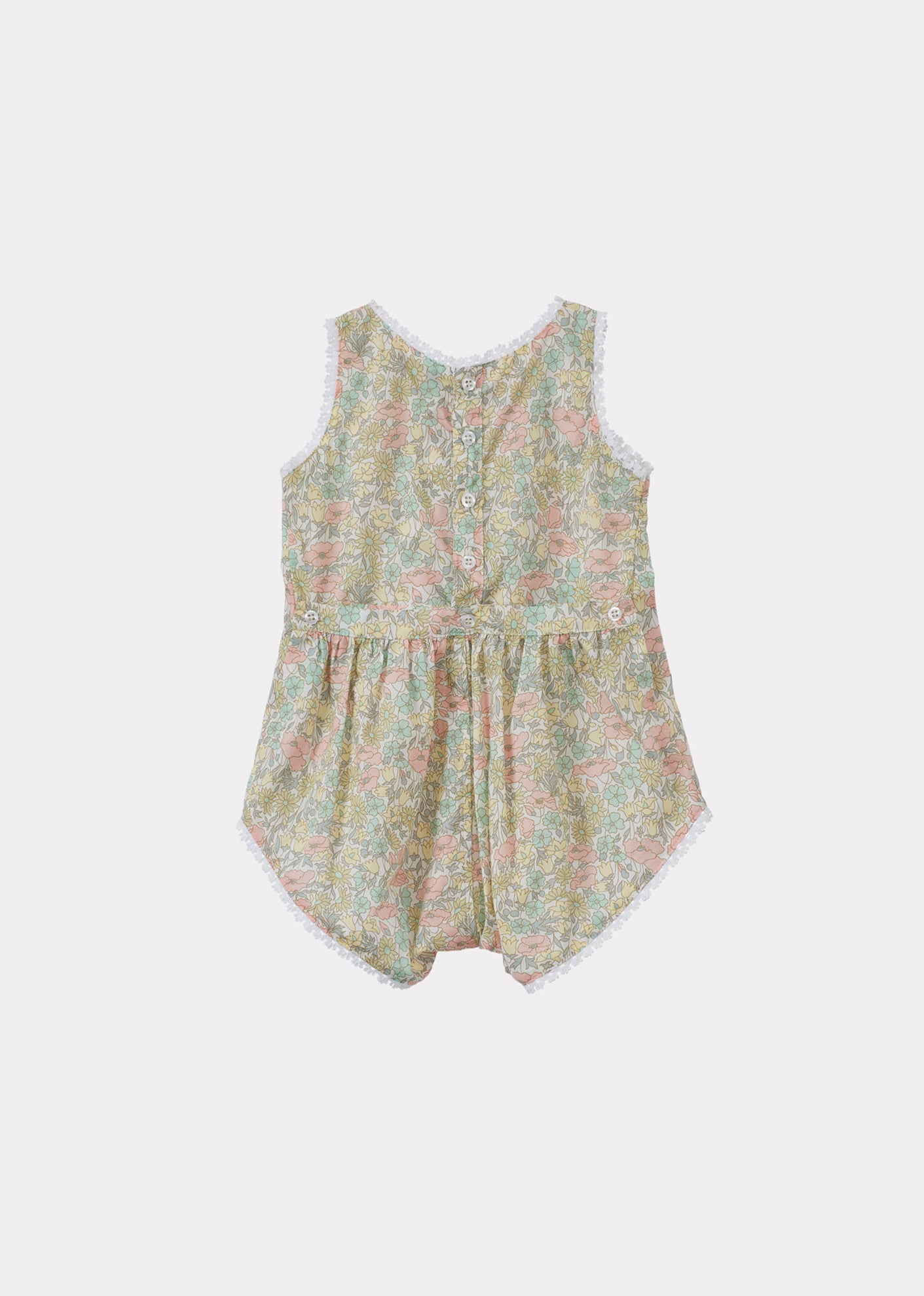 BARRA BABY GIRL COTTON ROMPER - LIBERTY POPPY AND DAISY PRINT
