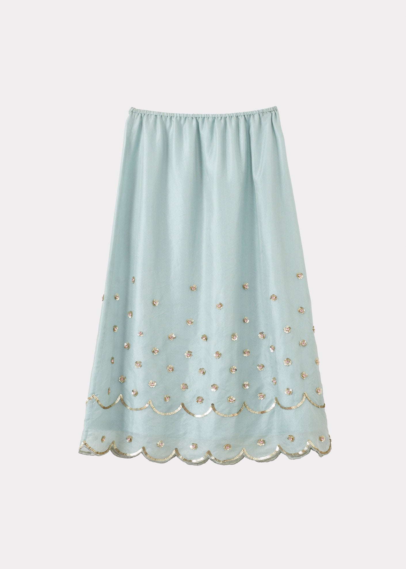 WOMAN BEADED SKIRT - AQUA