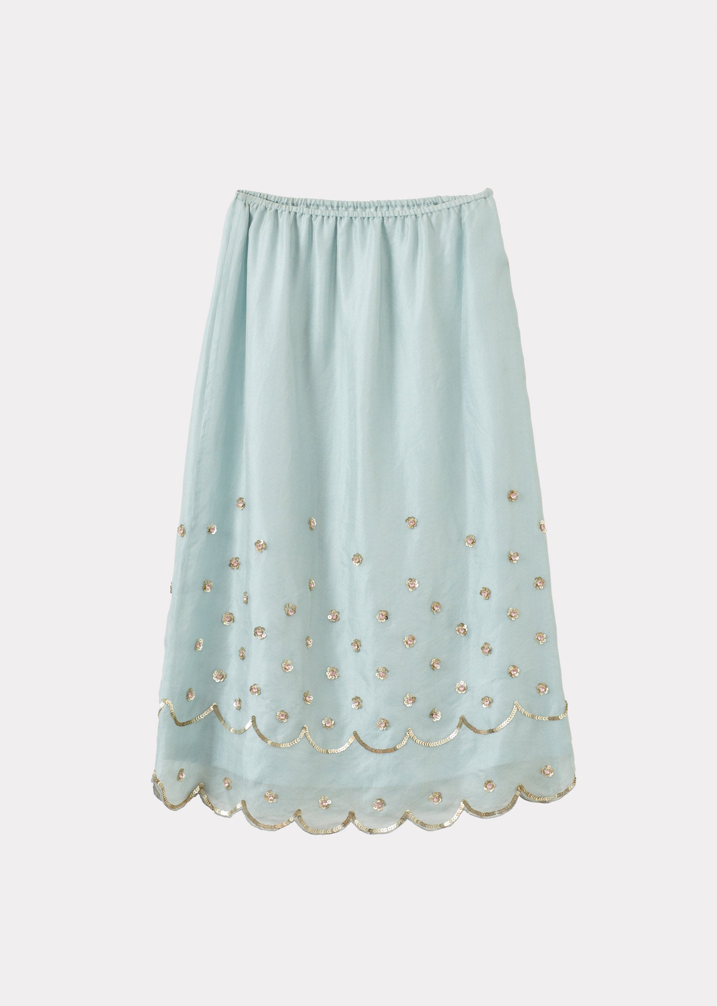 WOMAN BEADED SKIRT - AQUA