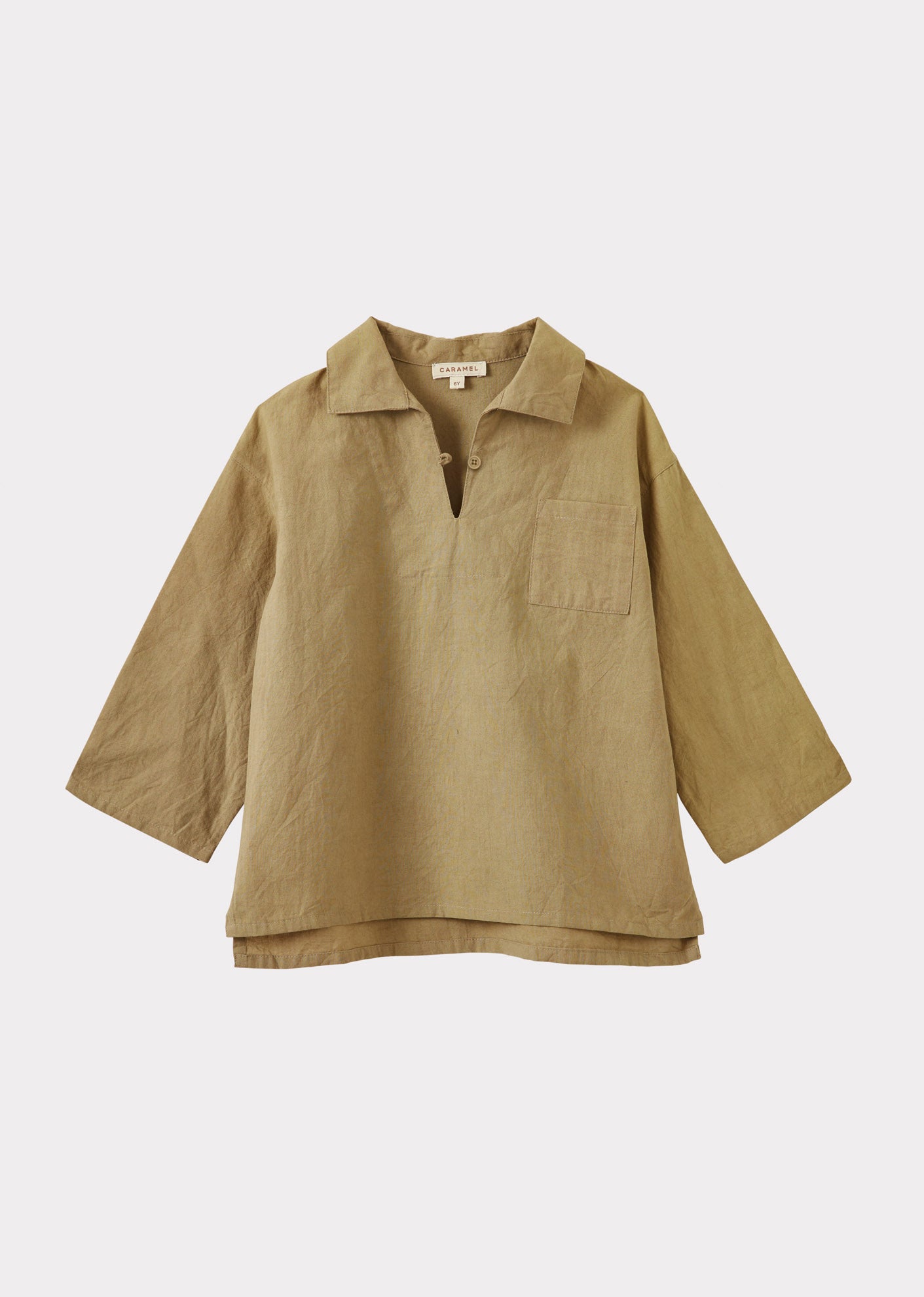 BERGAMOT CHILDREN'S COTTON SHIRT - LIGHT CAMEL