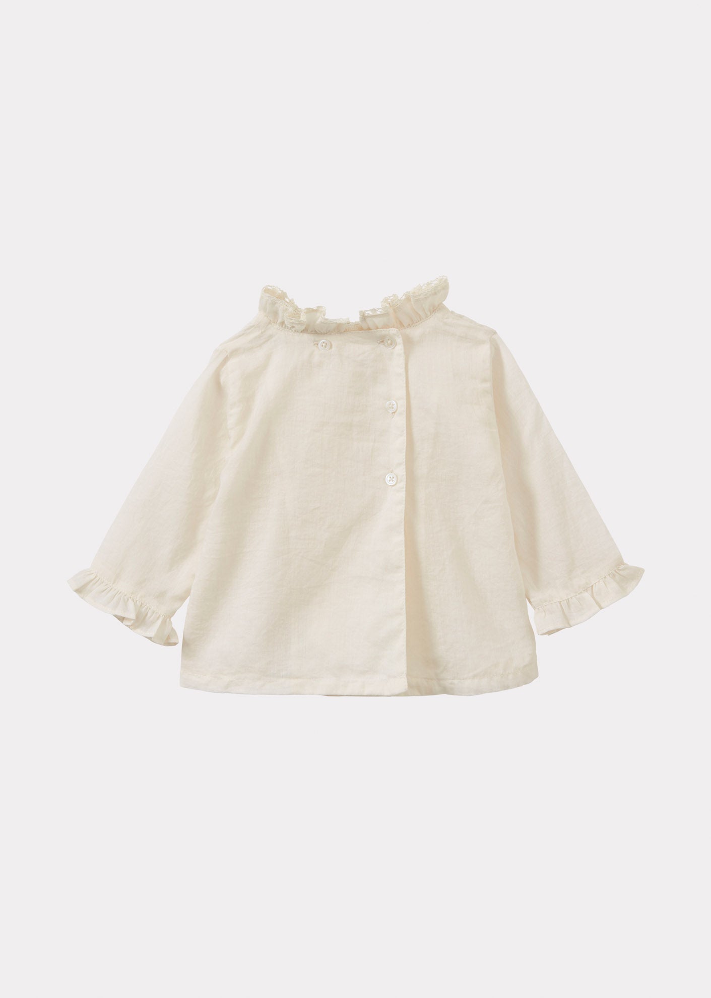 BLOSSOM BABY COTTON VOILE TOP - OFF-WHITE