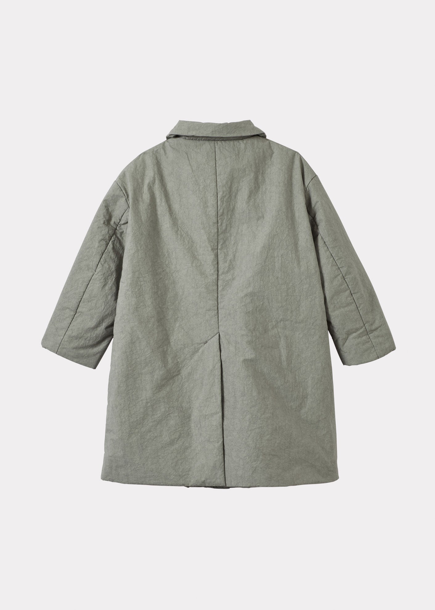 CAMBRIDGE CHILDREN'S CRUSHED COTTON COAT - GREY / GREEN - BACK