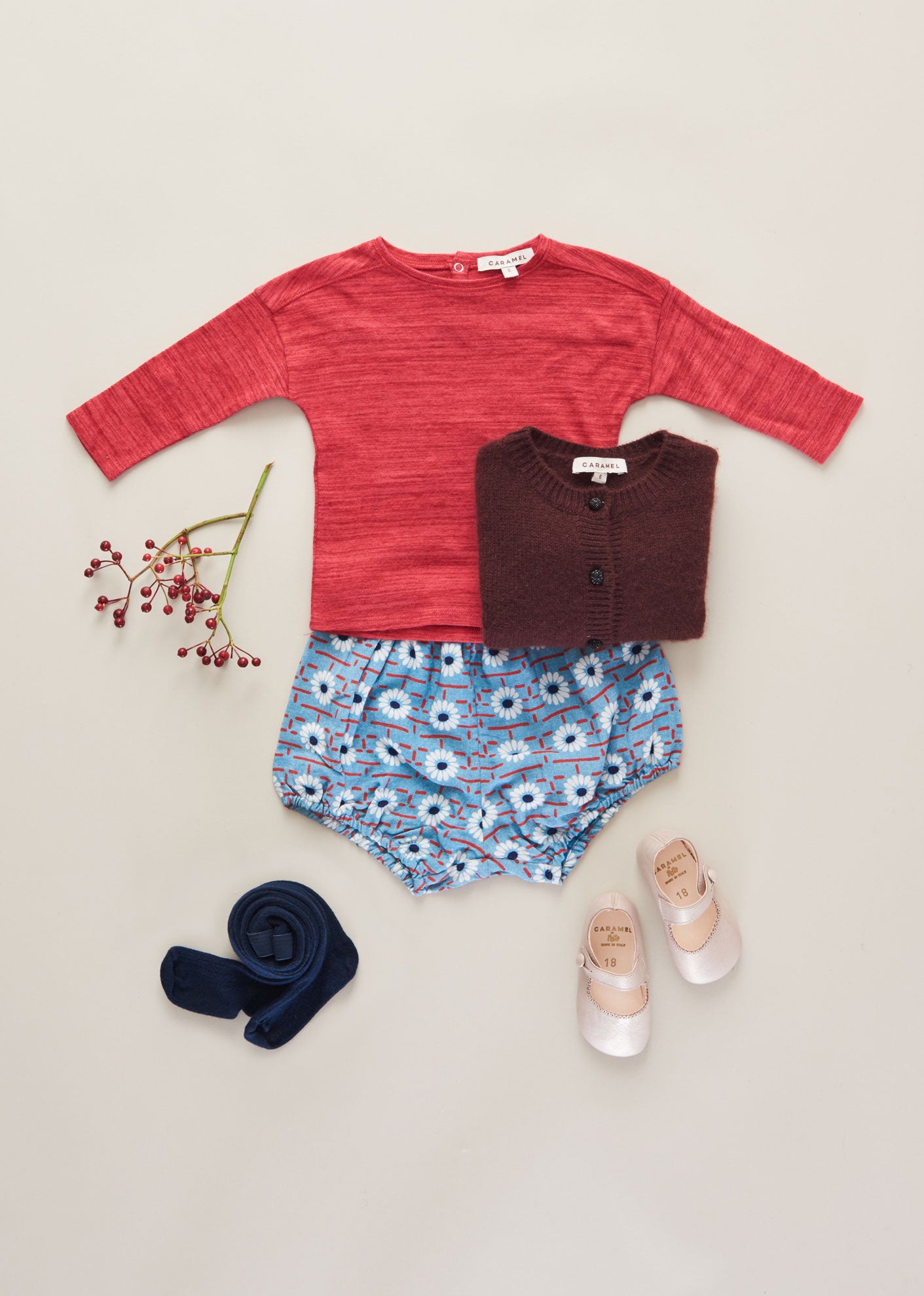 CARLISLE BABY TOP - RED SPACED EYE