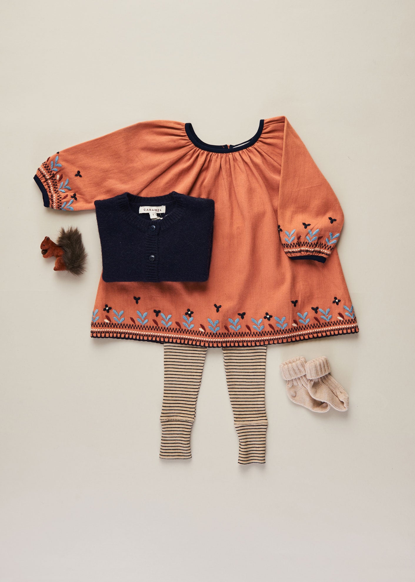 LYDFORD EMBROIDERY BABY DRESS - PERSIMMON
