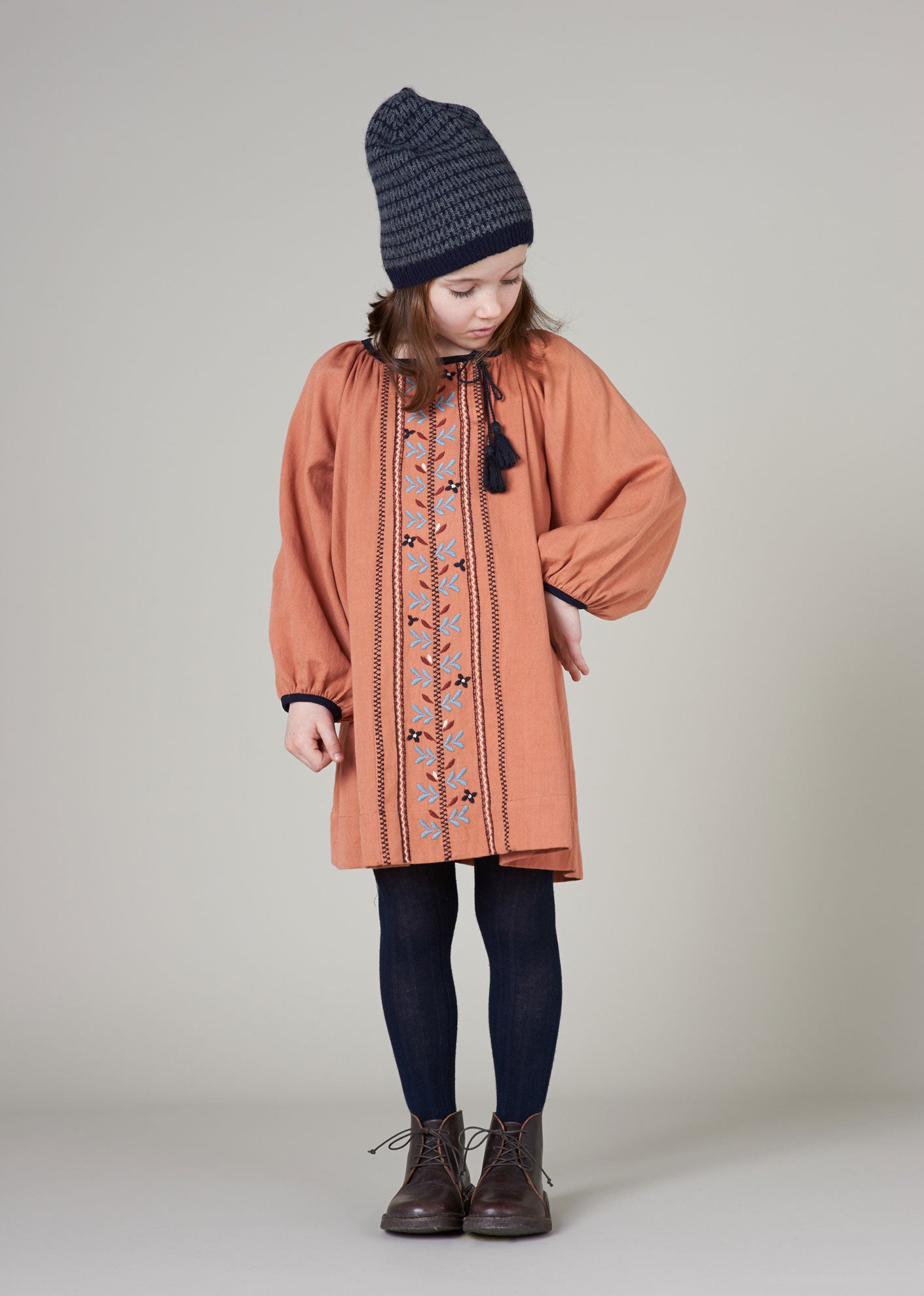 LYDFORD EMBROIDERY DRESS - PERSIMMON