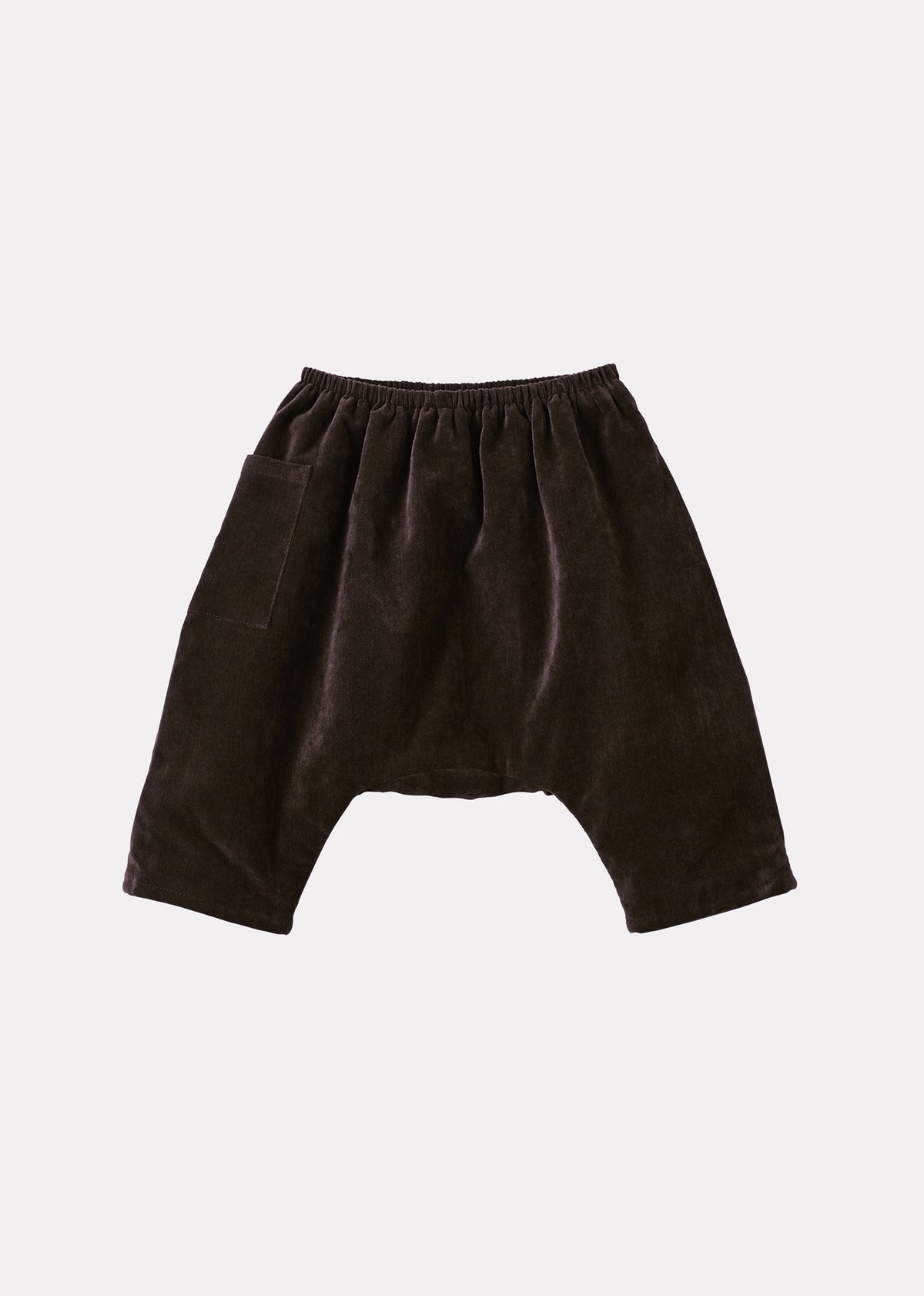 FICUS BABY COTTON VELVET TROUSERS - CHOCOLATE