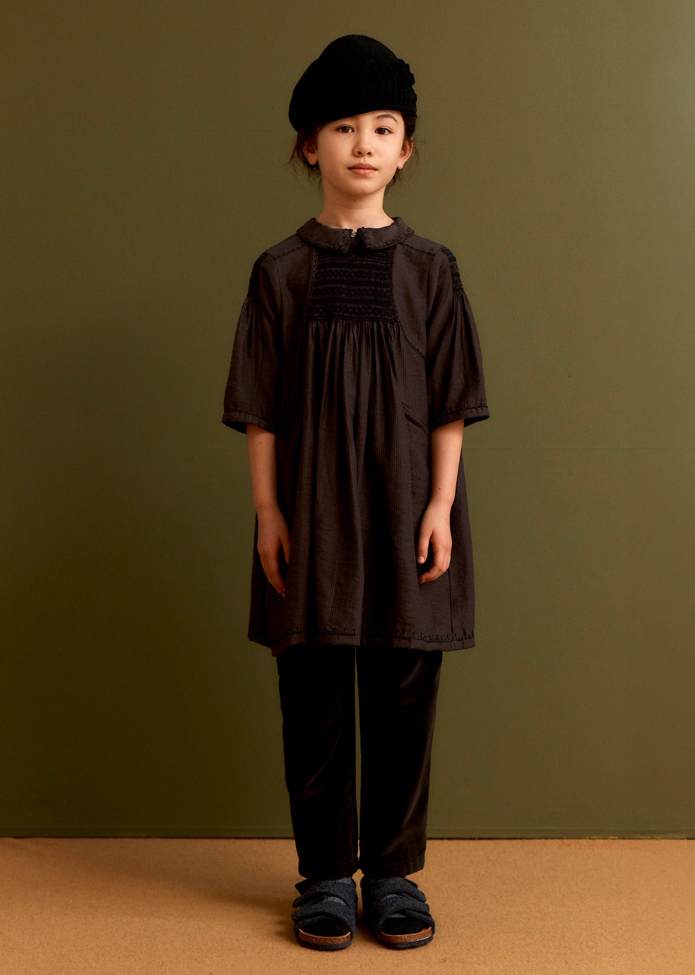 CHESTNUT CHILDREN'S COTTON VELVET TROUSERS - CHOCOLATE