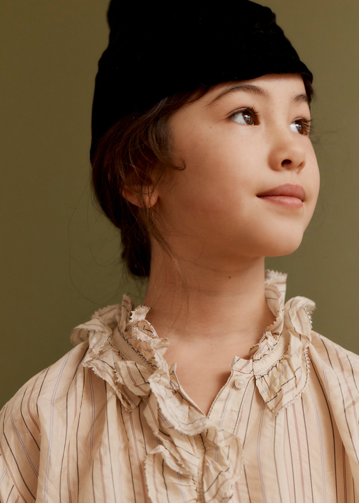 CORA CHILDREN'S BLOUSE - ECRU STRIPE