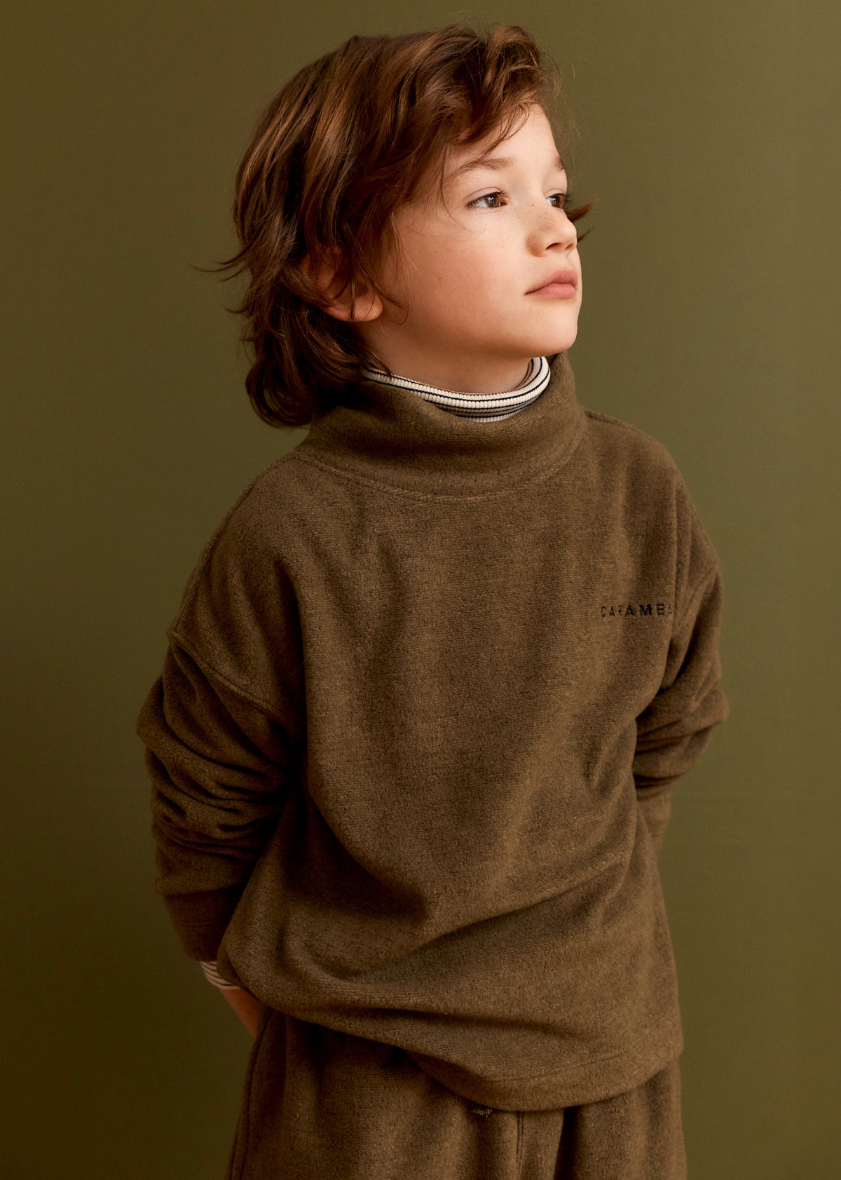 DRUBE CHILDREN'S FLEECE SWEATSHIRT - OLIVE