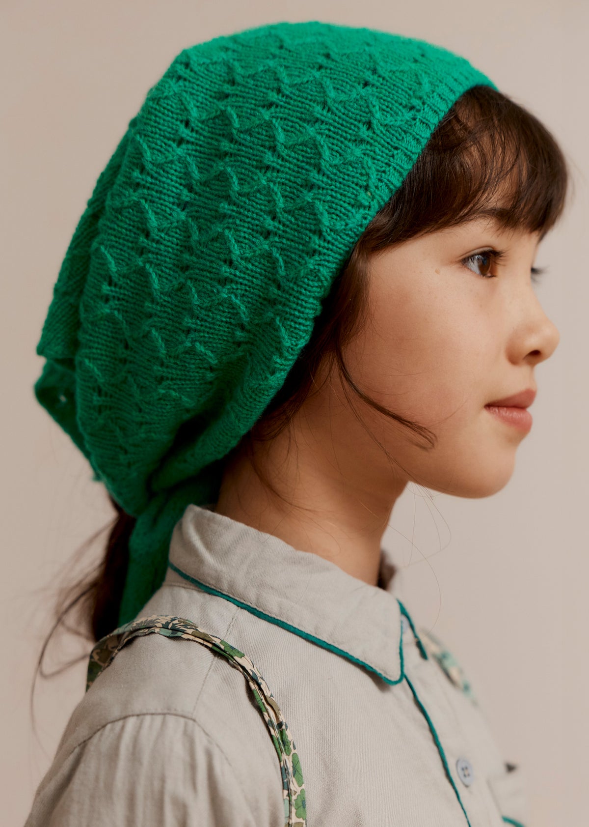 LOTTE CHILDREN'S WOOL POINTELLE SCARF - TURQUOISE
