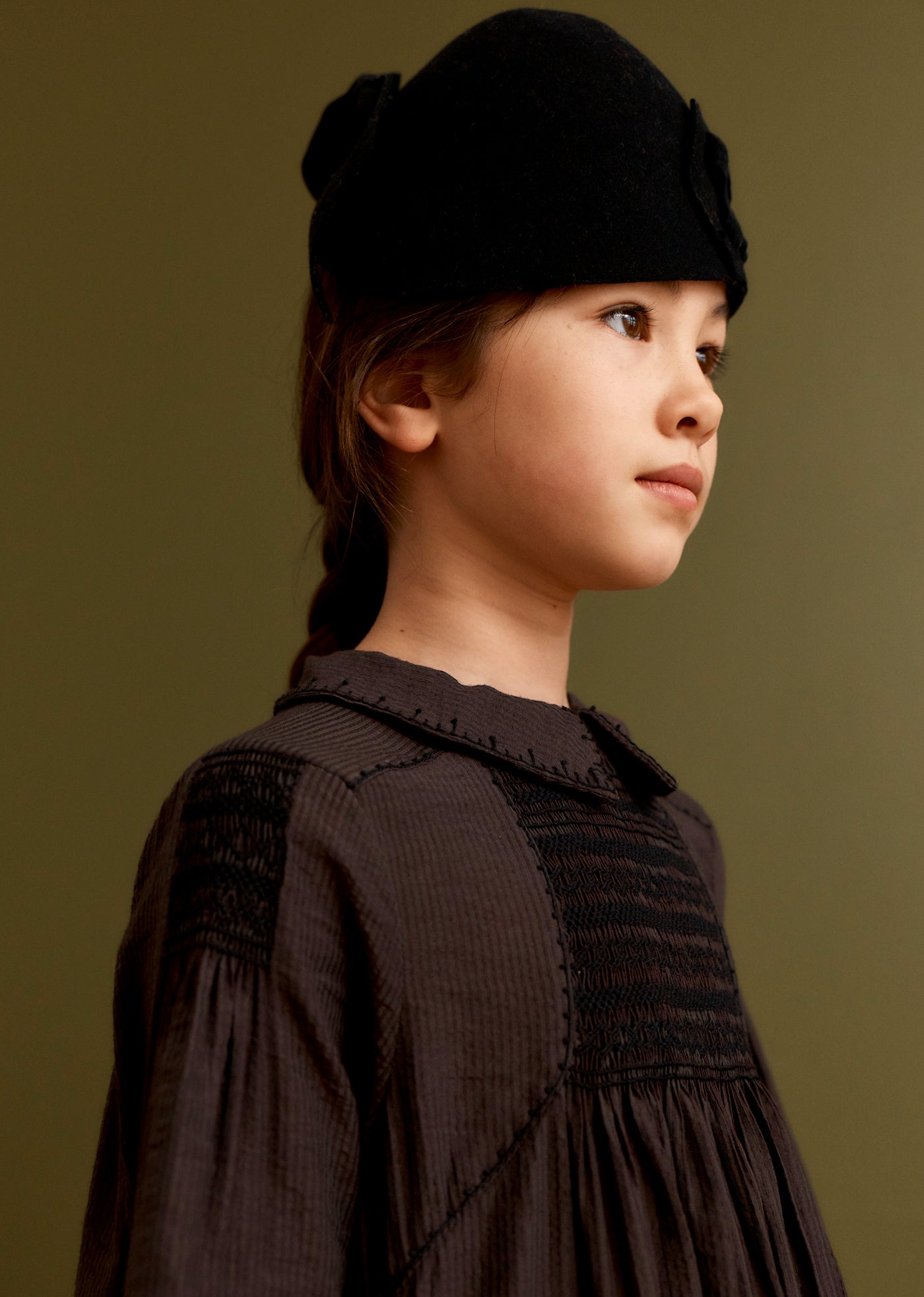 MATILDE GIRL'S DRESS - CHOCOLATE STRIPE