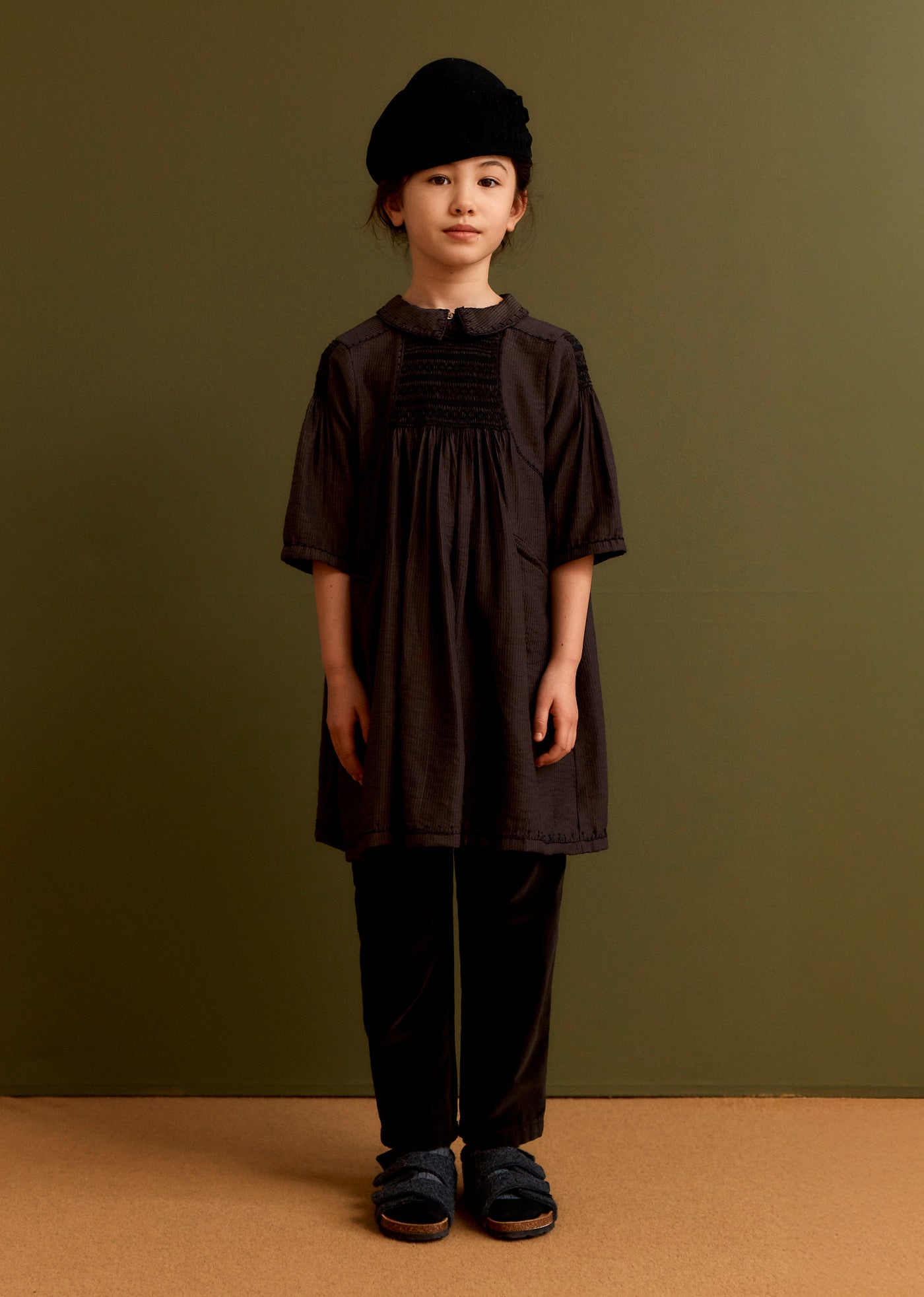 MATILDE GIRL'S DRESS - CHOCOLATE STRIPE