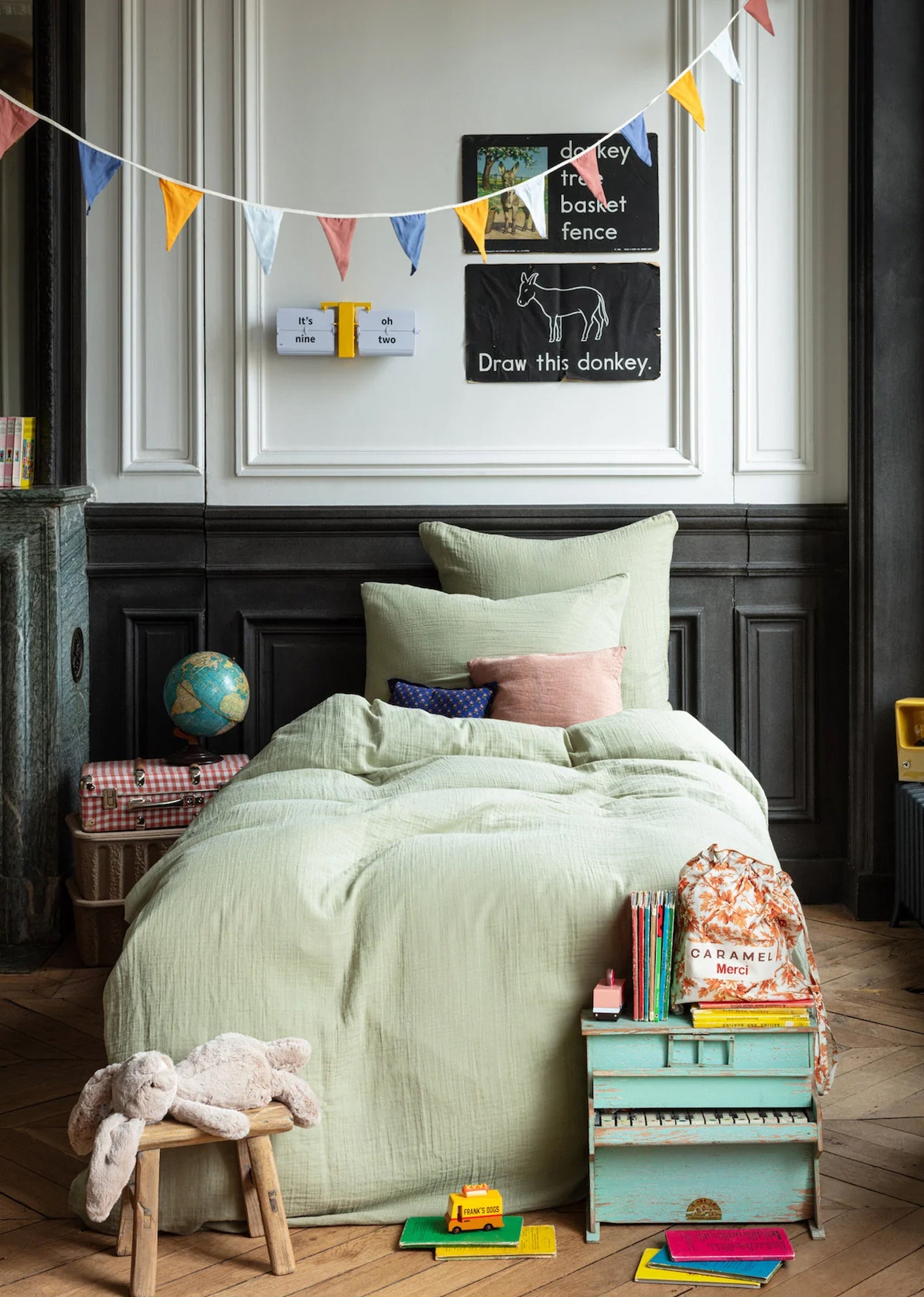 CHILD DUVET COVER 140 X 200 - VERT 77 RUE DE VARENNE