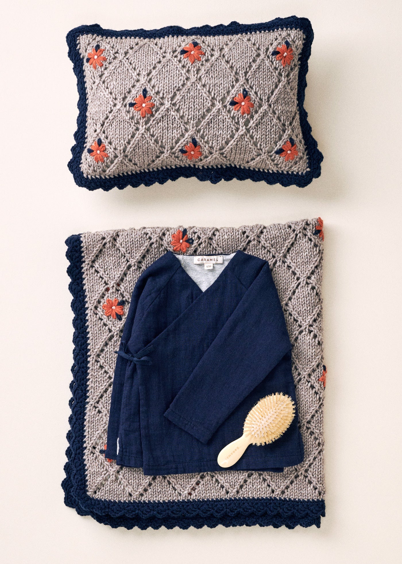 POCHARD BABY WRAP CARDIGAN - NAVY