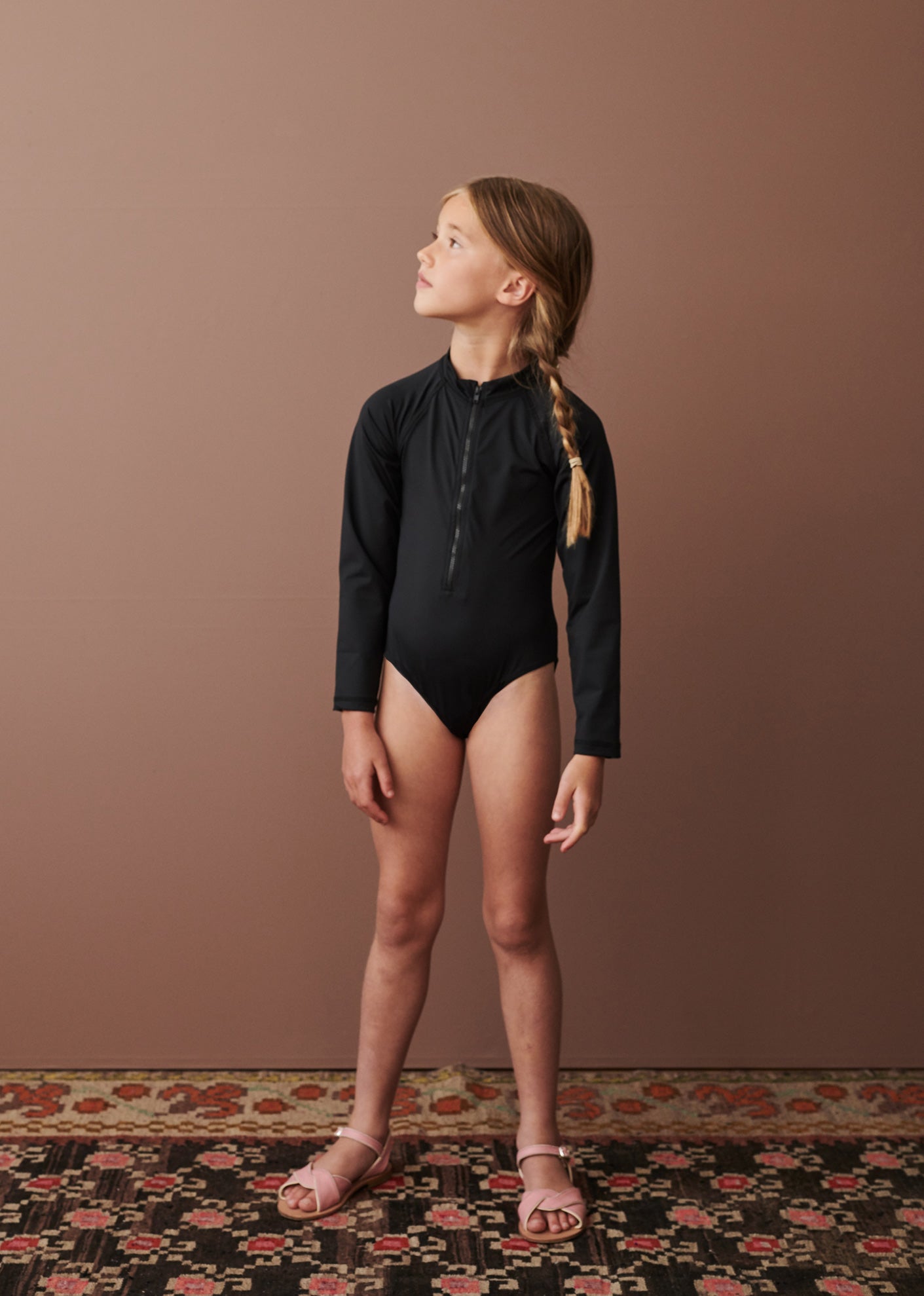 DILL ZIP UP SWIMSUIT - BLACK
