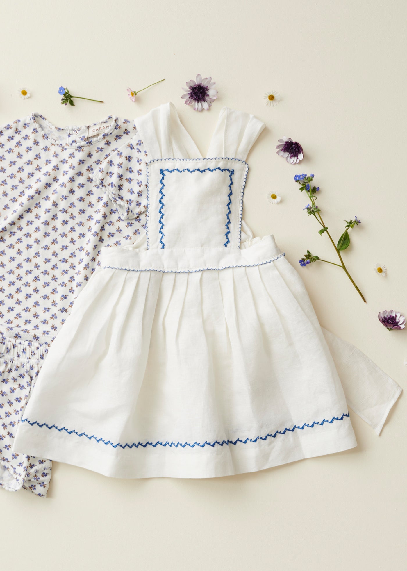 PEPPERMINT BABY LINEN DRESS - WHITE